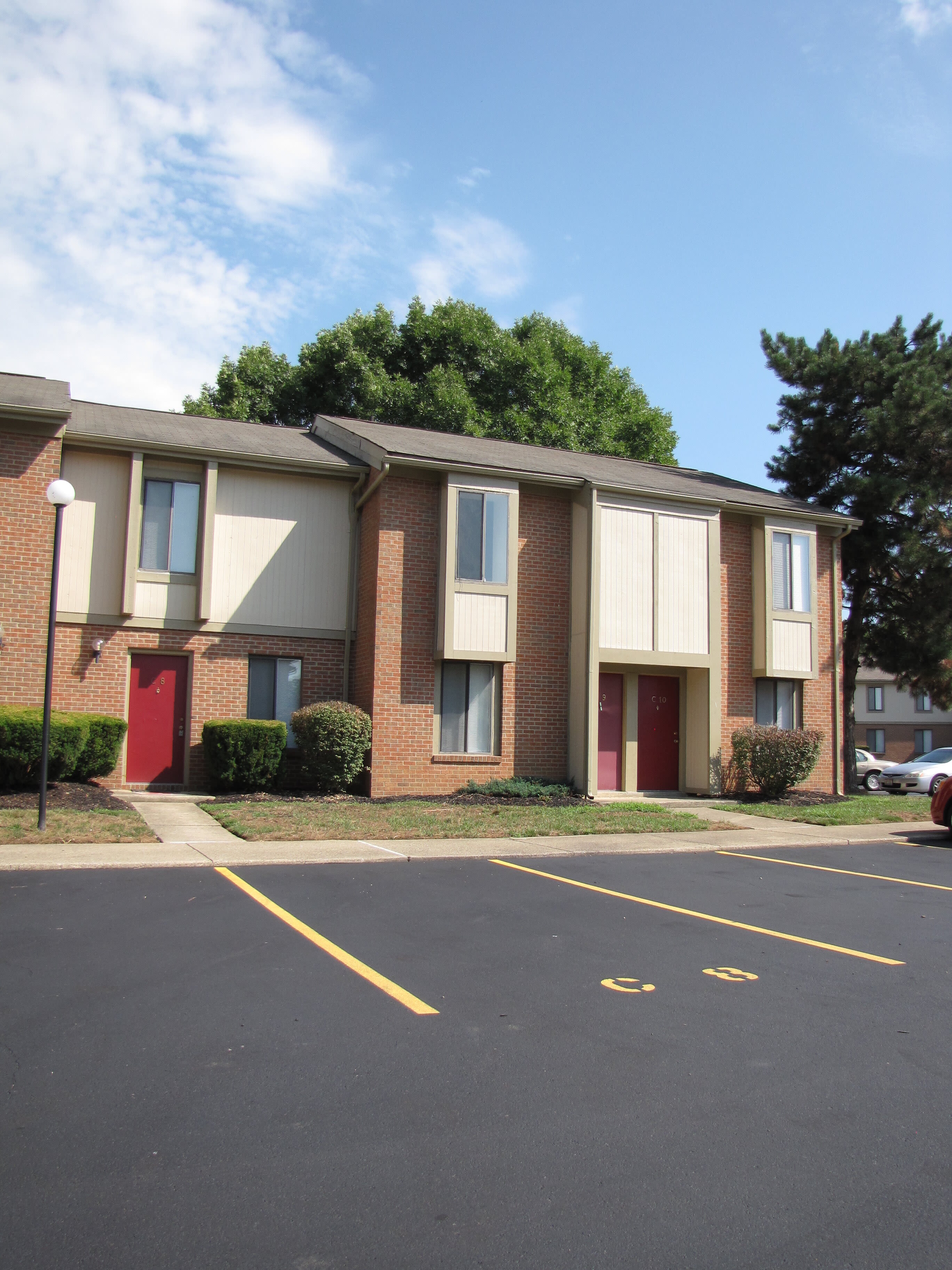Exterior view of the apartments  and parking at North River Place in Chillicothe, Ohio