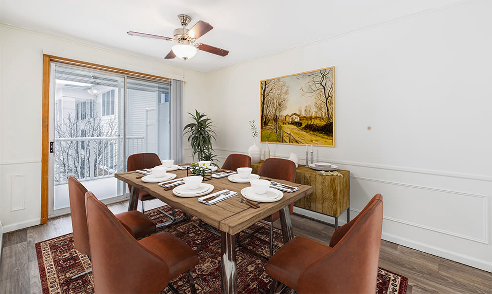 Large dining room at Green Lake Apartments & Townhomes in Orchard Park, New York