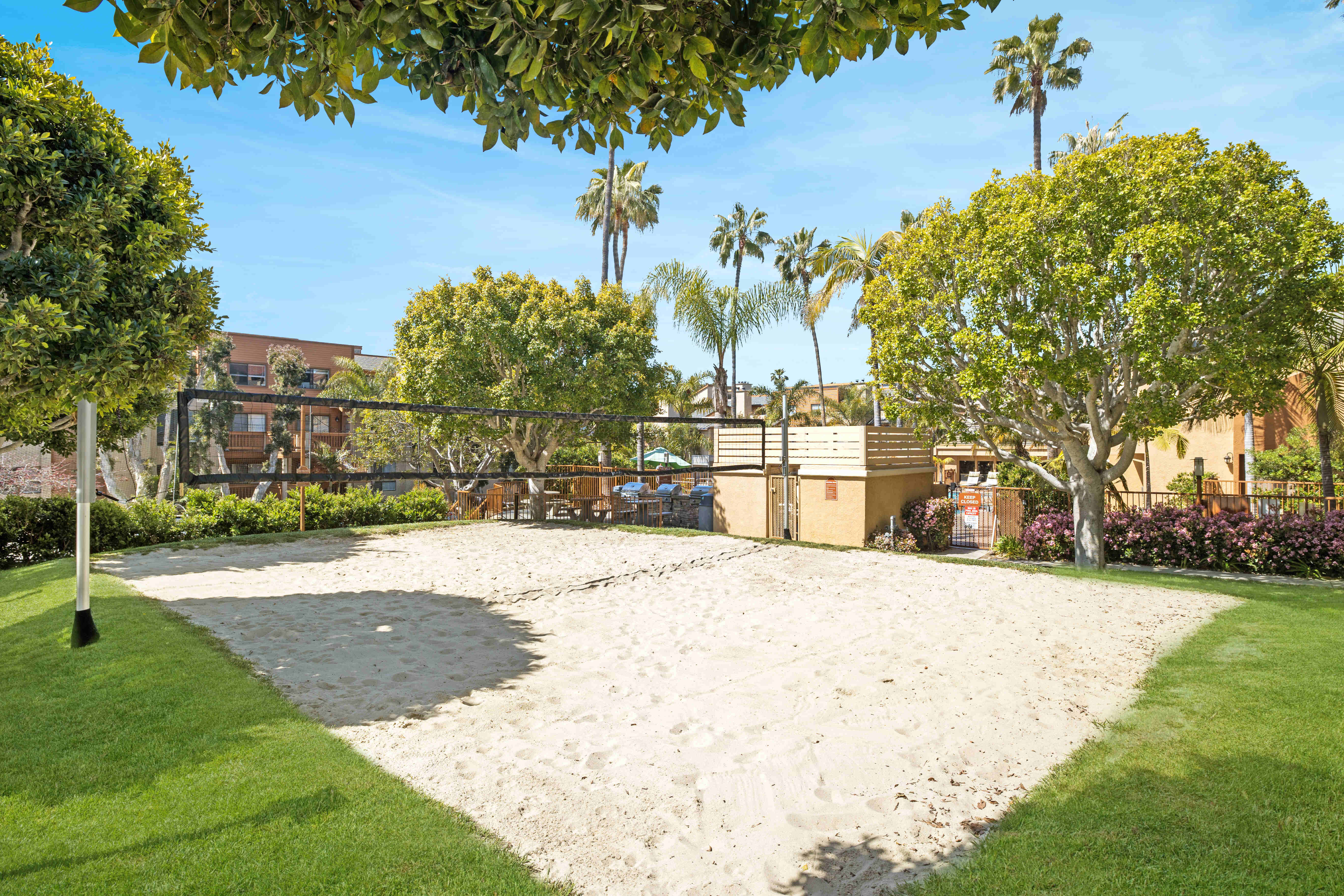 Volleyball court at Allina La Jolla in San Diego, California