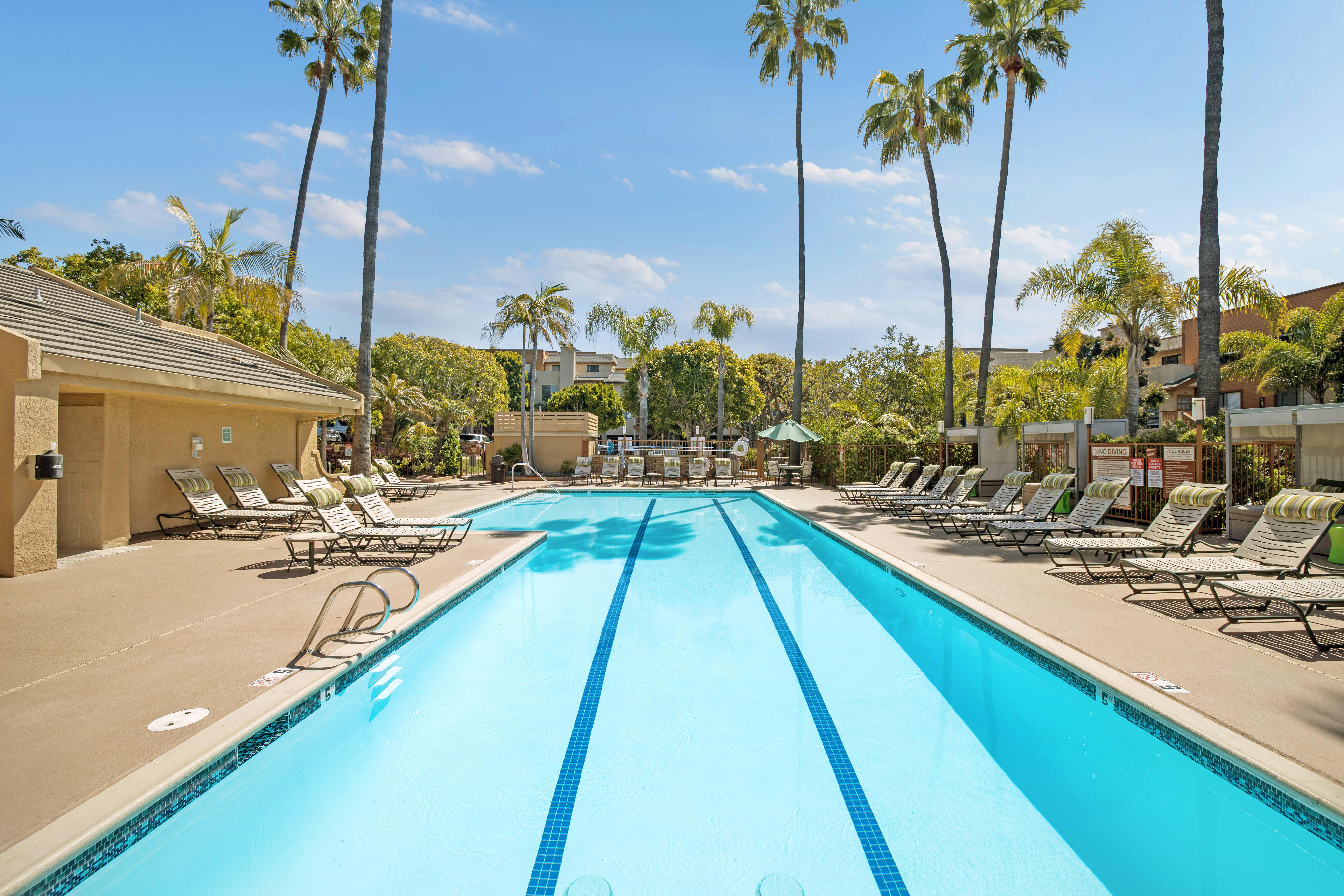 on-site pool at Allina La Jolla in San Diego, California
