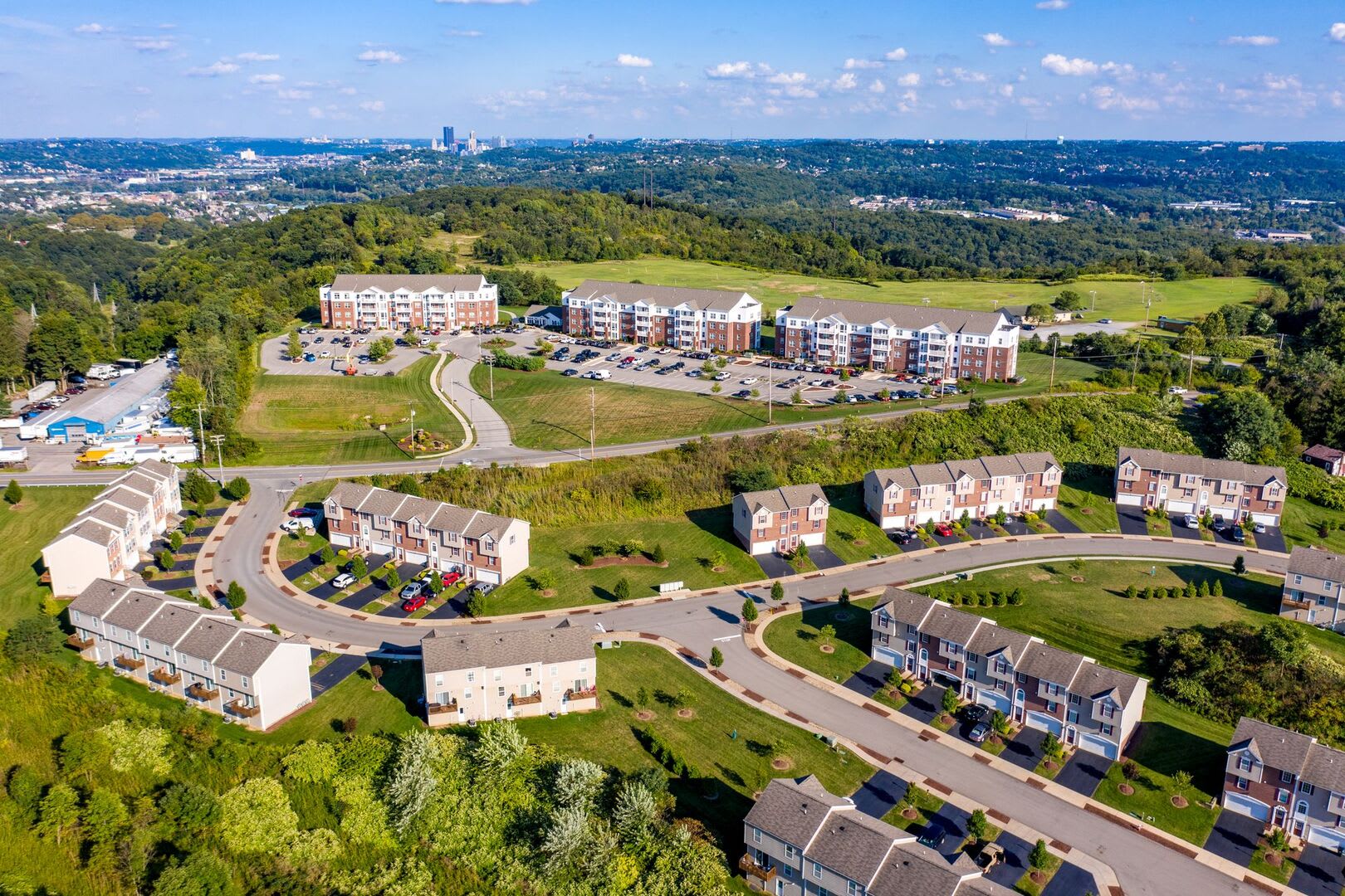 Arial view of the apartments at Kennedy Hybrids in McKees Rocks, Pennsylvania