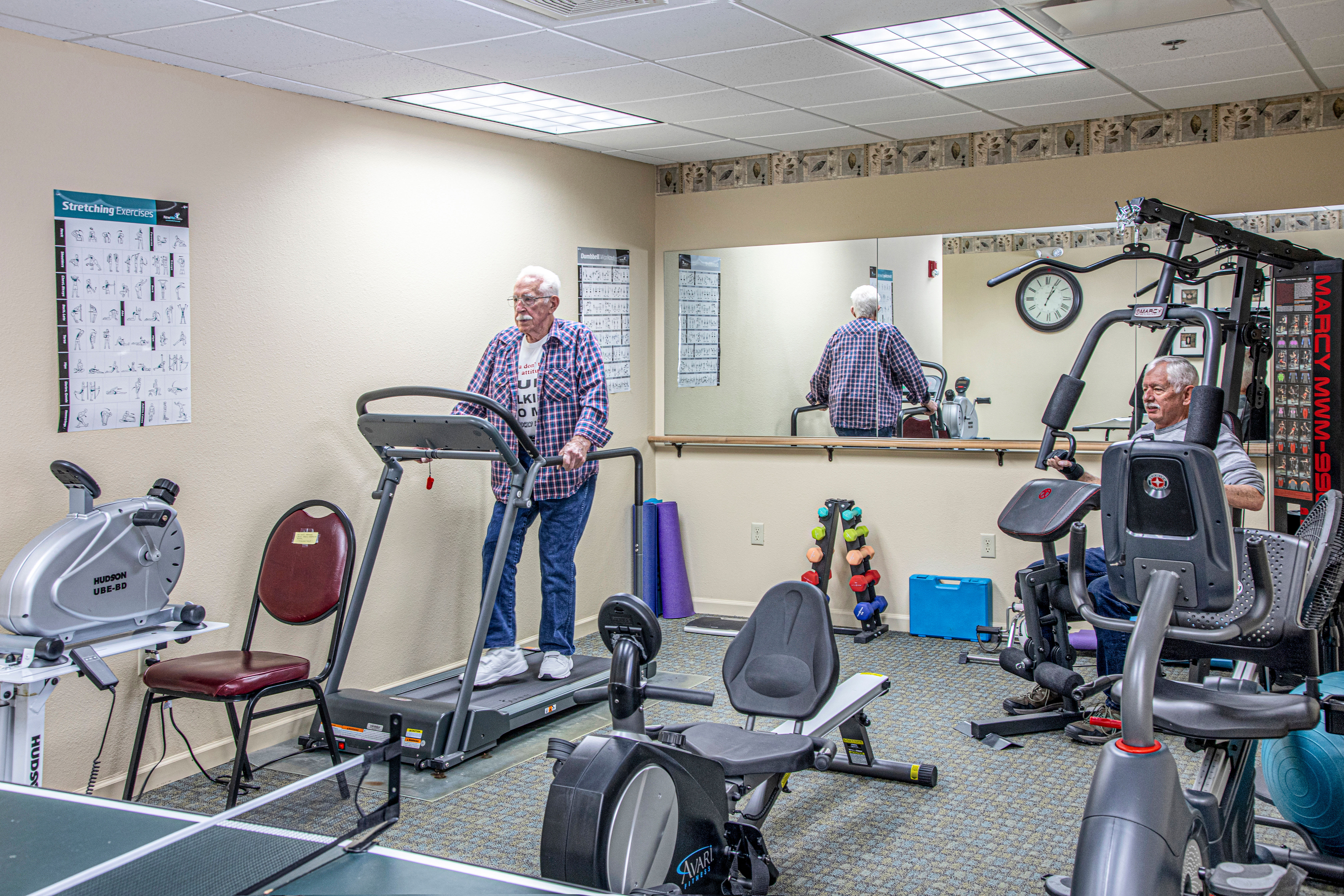 Deluxe gym at Majestic Rim Retirement Living in Payson, Arizona. 