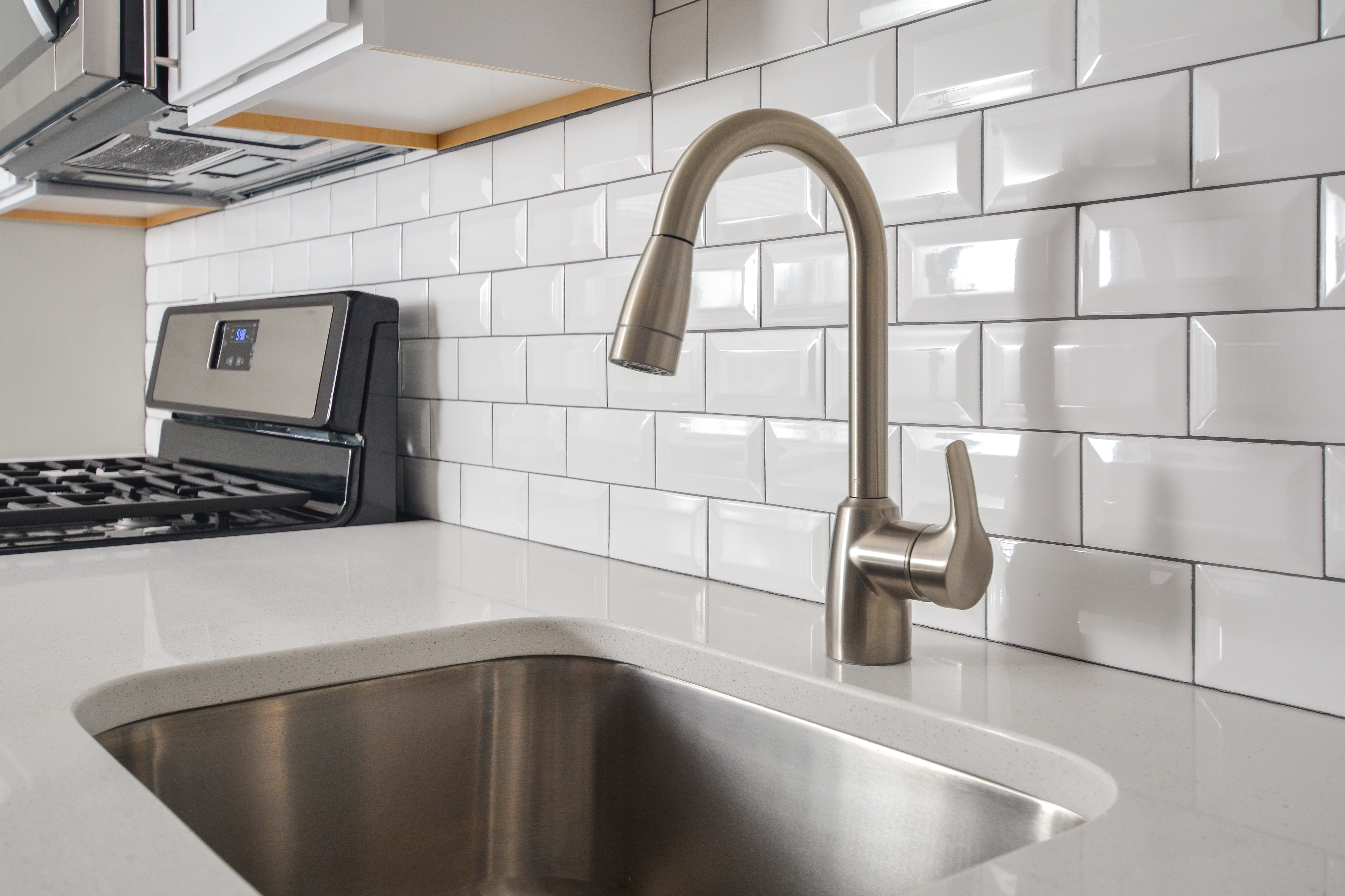 Close up of upgraded kitchen at Parc at Summit in Summit, New Jersey