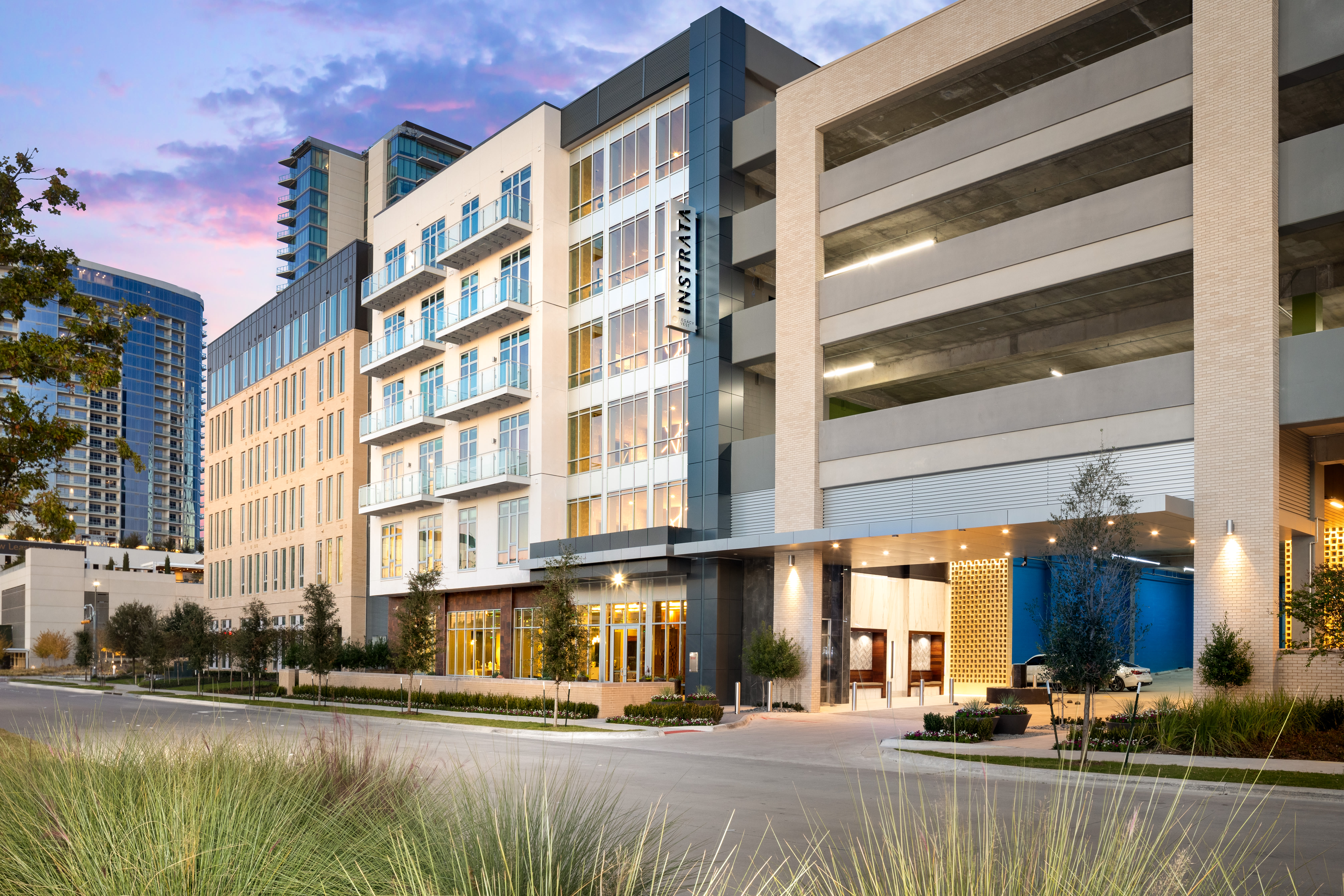 Building exterior at Instrata at Legacy West in Plano, Texas