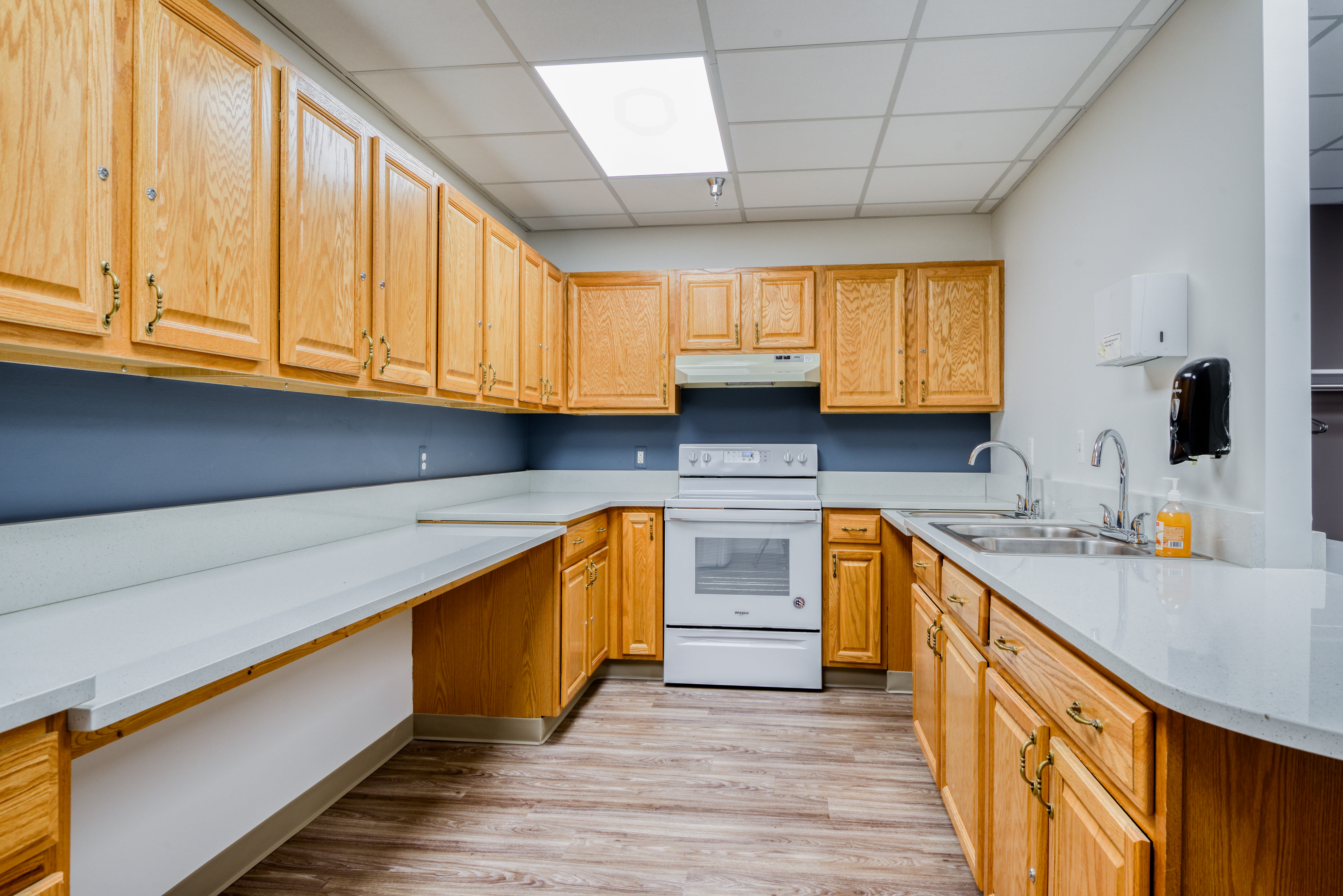 Community kitchen at Mable H Kehres Apartments in Monroe, Michigan