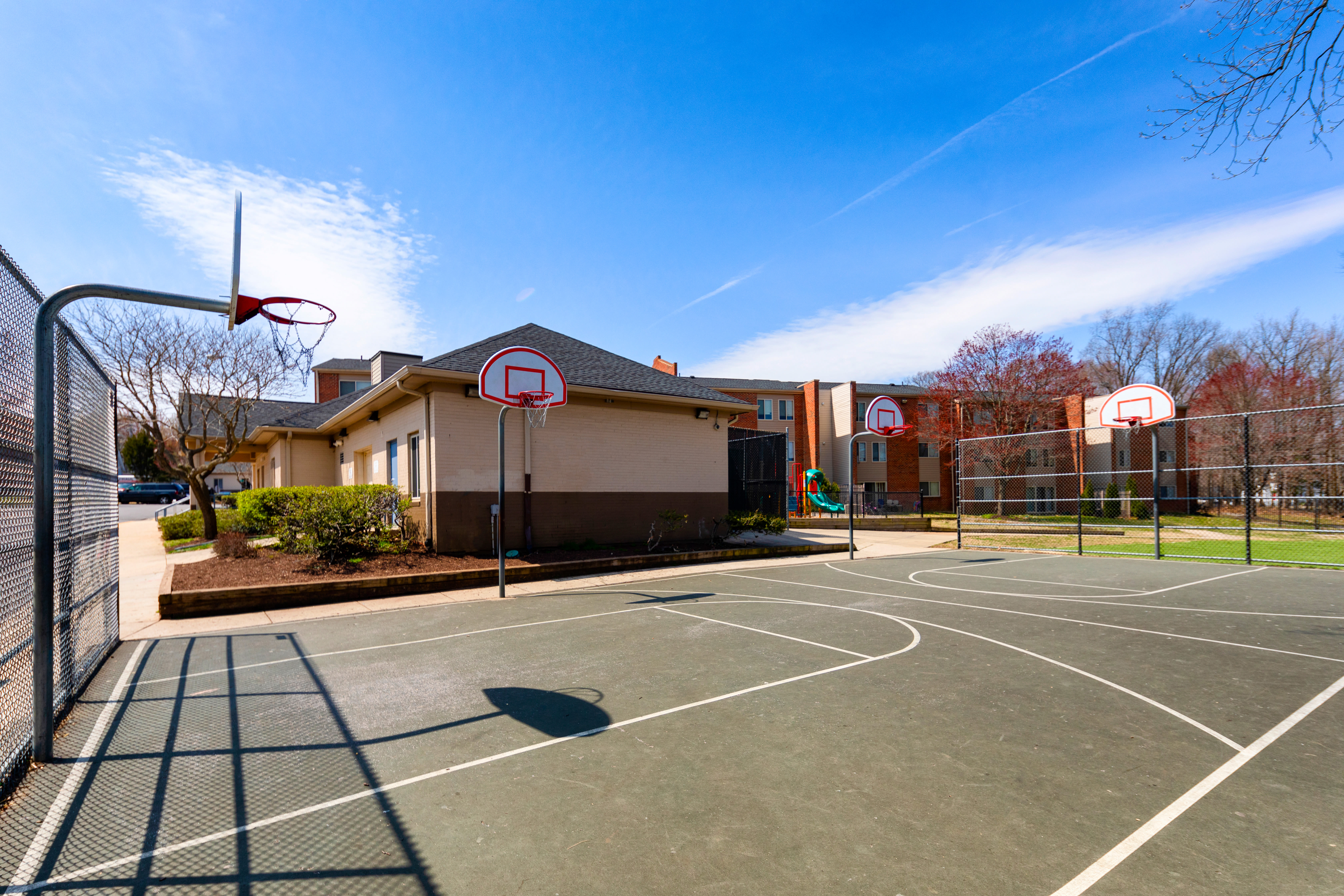 Exterior of the recreation center at Bay Ridge Gardens in Annapolis, Maryland