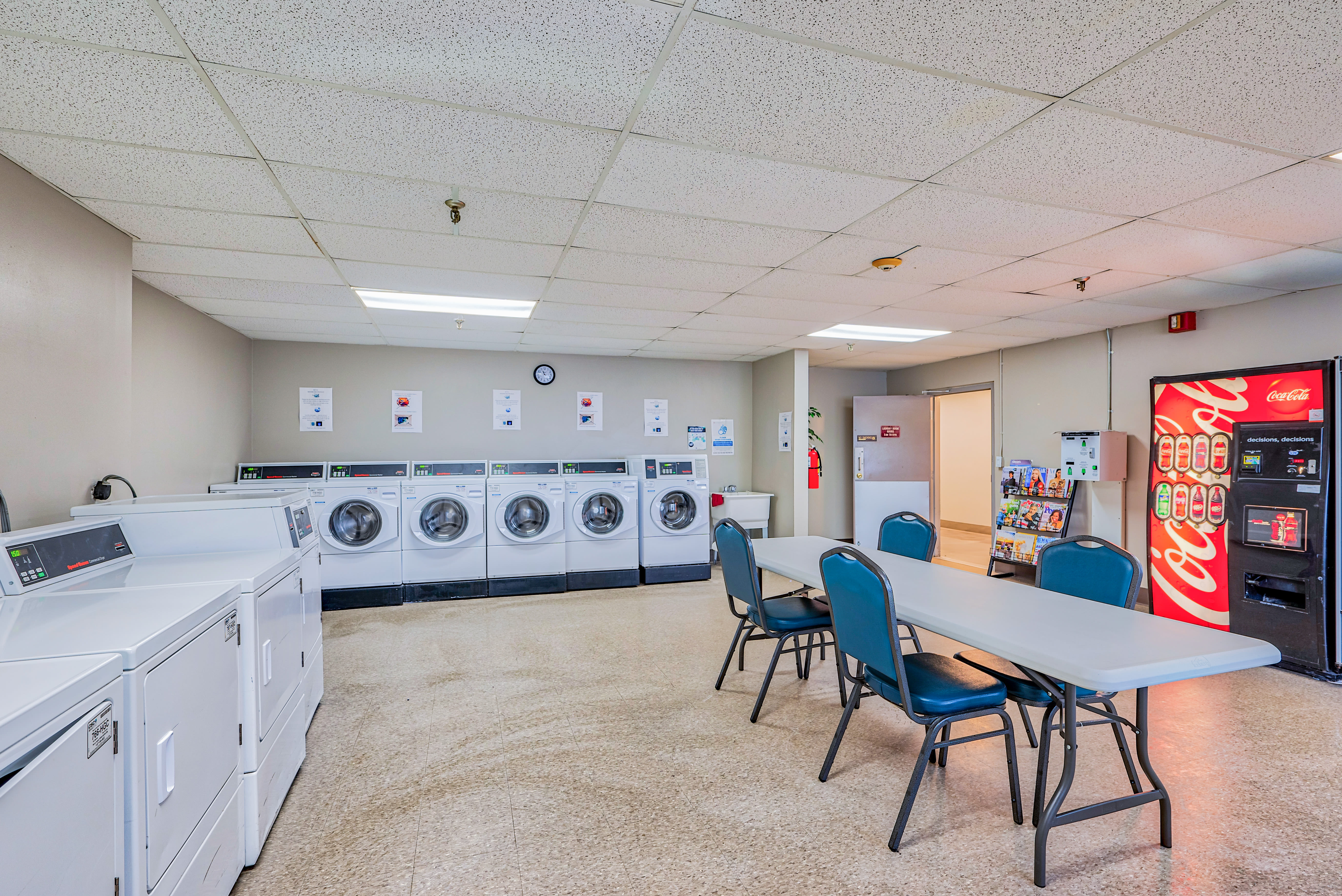 Laundry room at Towne Centre Place in Ypsilanti, Michigan