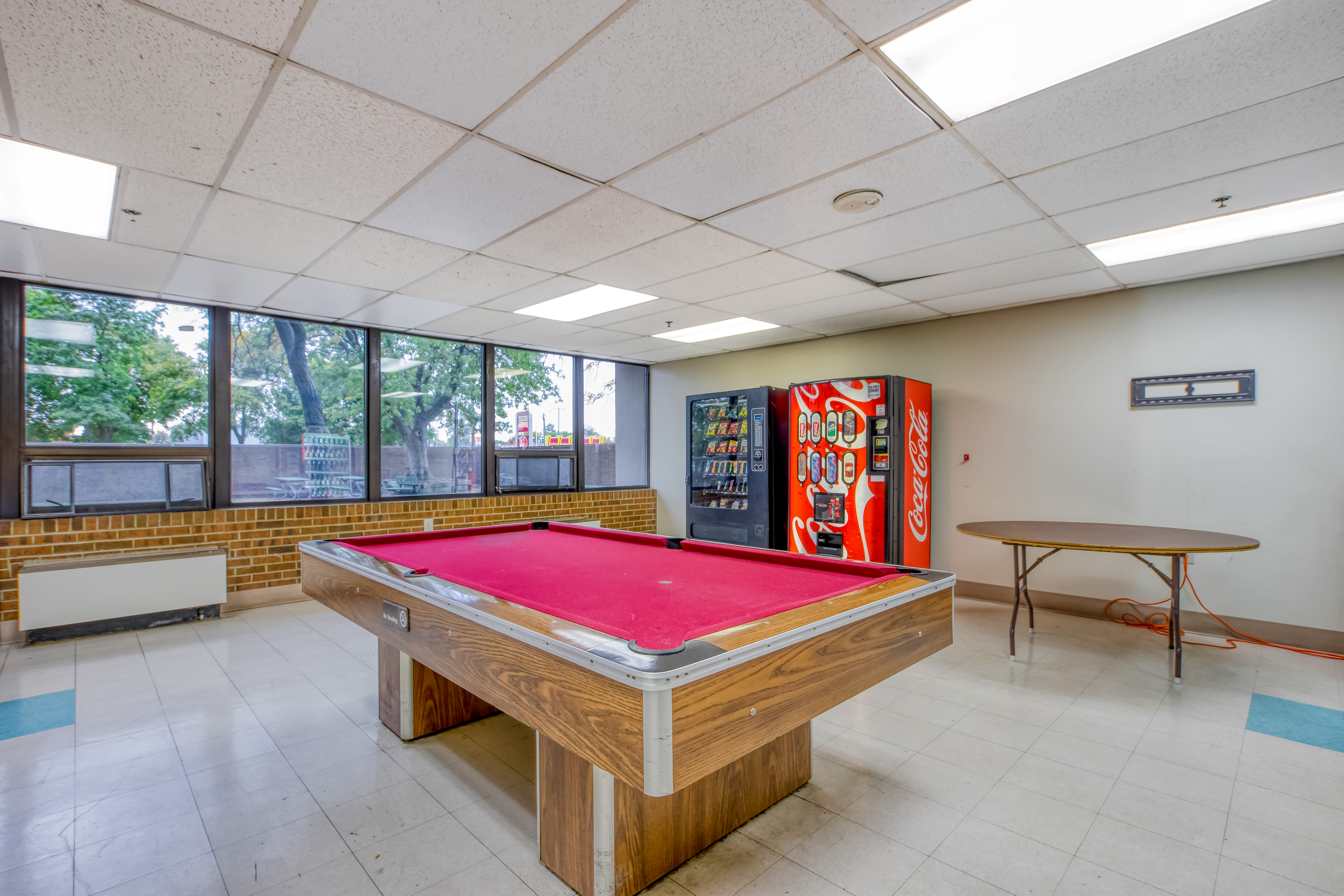 Pool table in the recreation center at Bowin Place in Detroit, Michigan