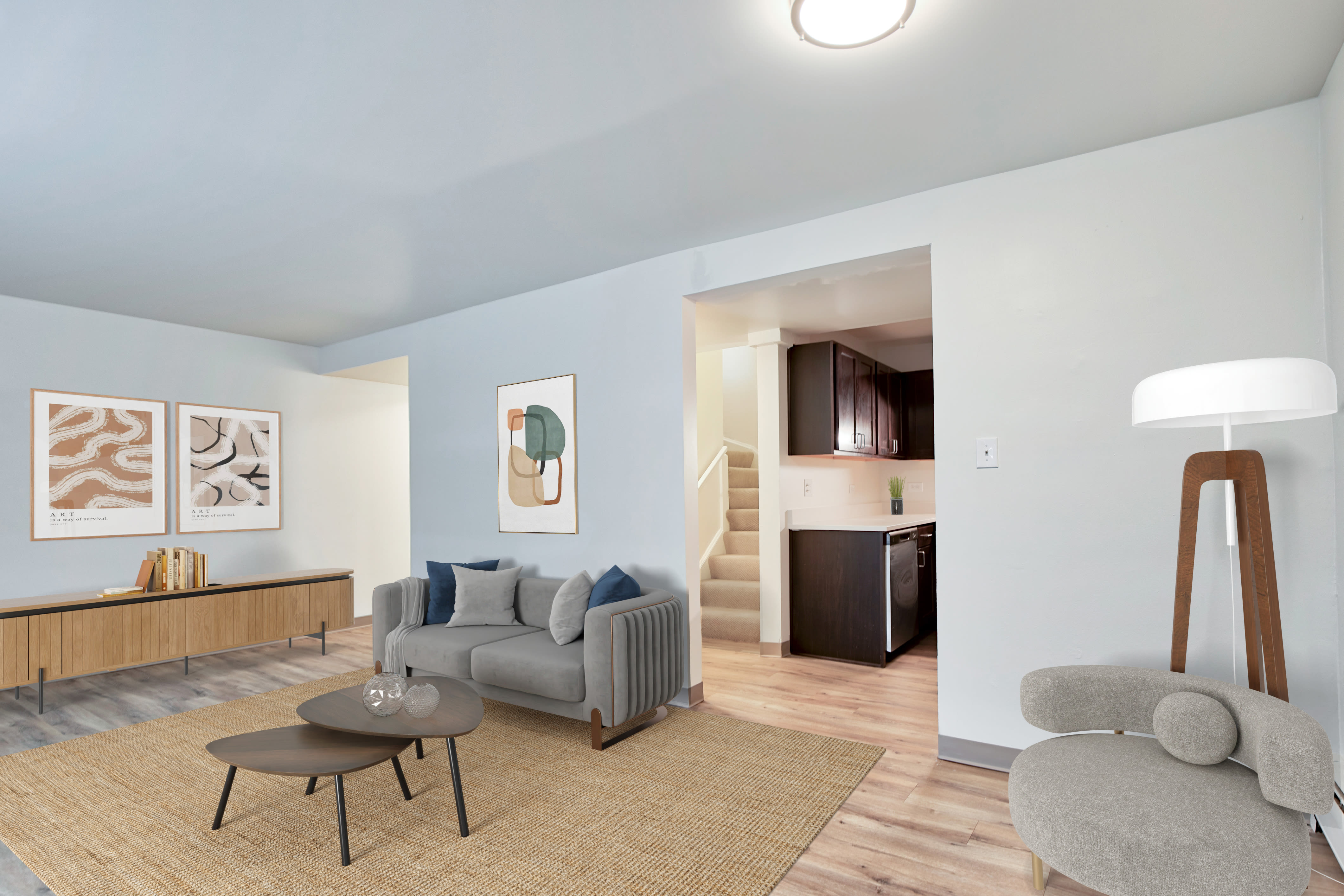 Living space at BJ Wright Court Apartments in Chicago, Illinois
