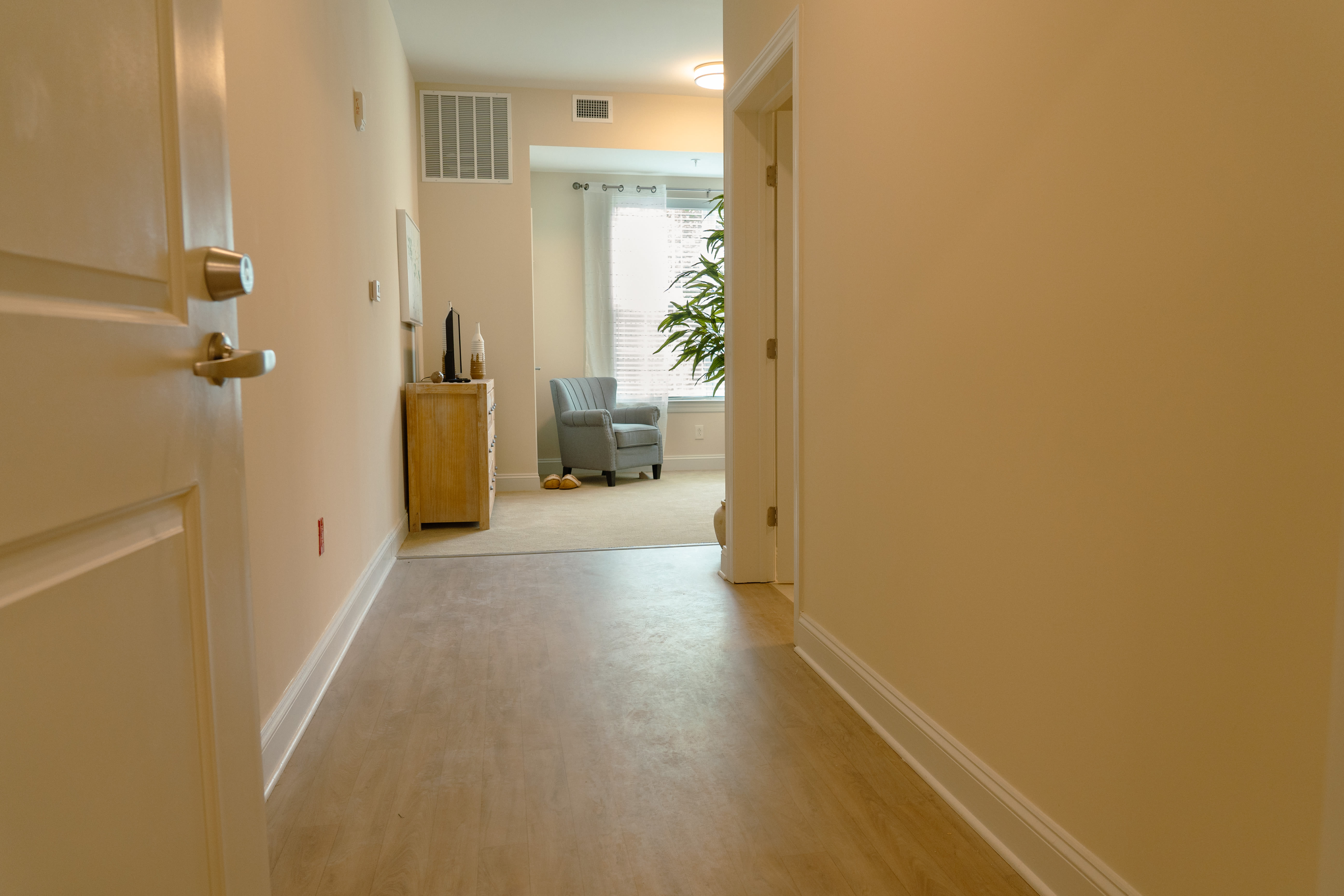 A hallway at Harmony at Kent in Dover, Delaware