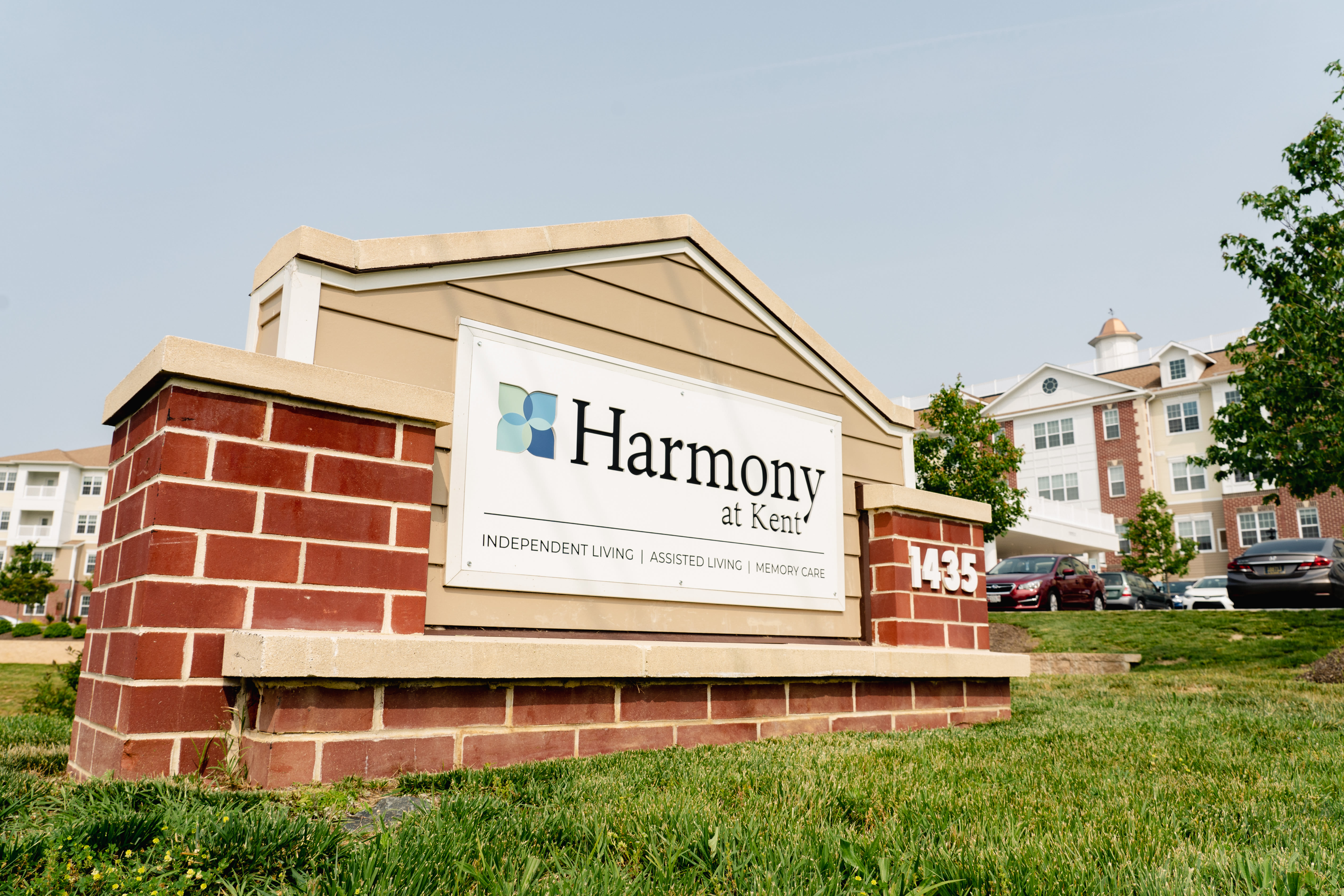 Outside signage at Harmony at Kent in Dover, Delaware