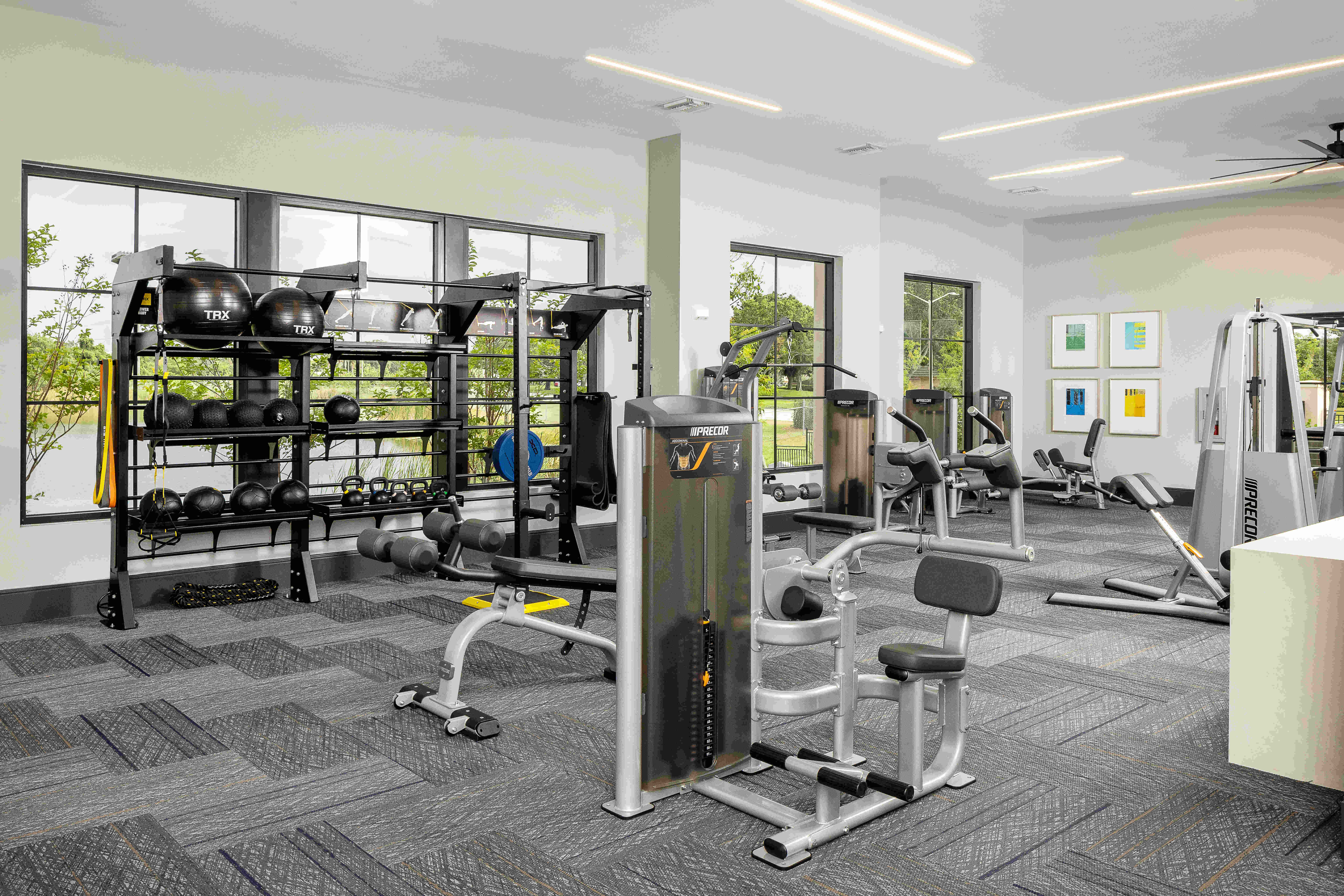 On-site fitness center at Locklyn West Palm in West Palm Beach, Florida