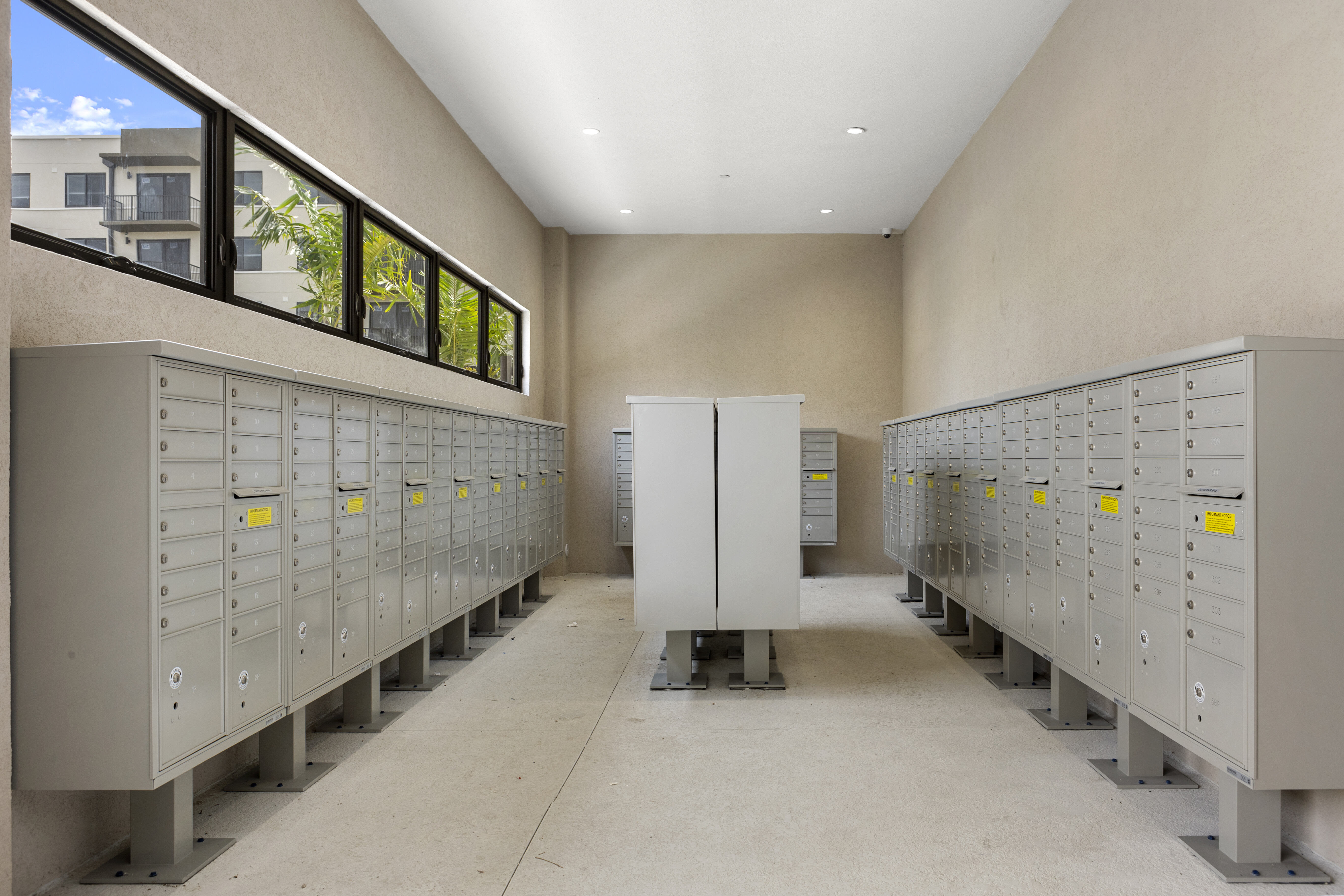 on-site mailboxes at Pine Ridge in West Palm Beach, Florida