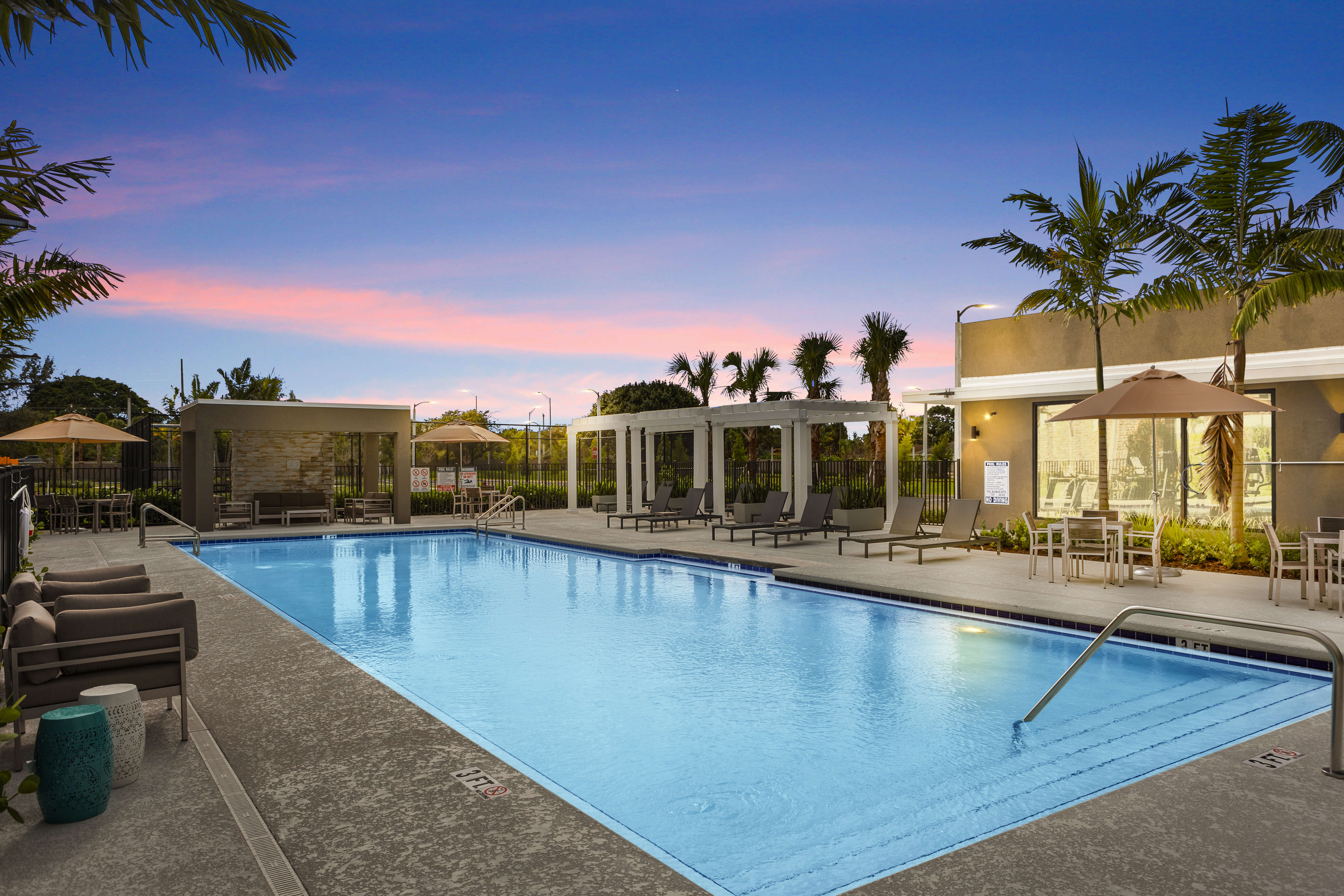 On-site swimming pool at Pine Ridge in West Palm Beach, Florida