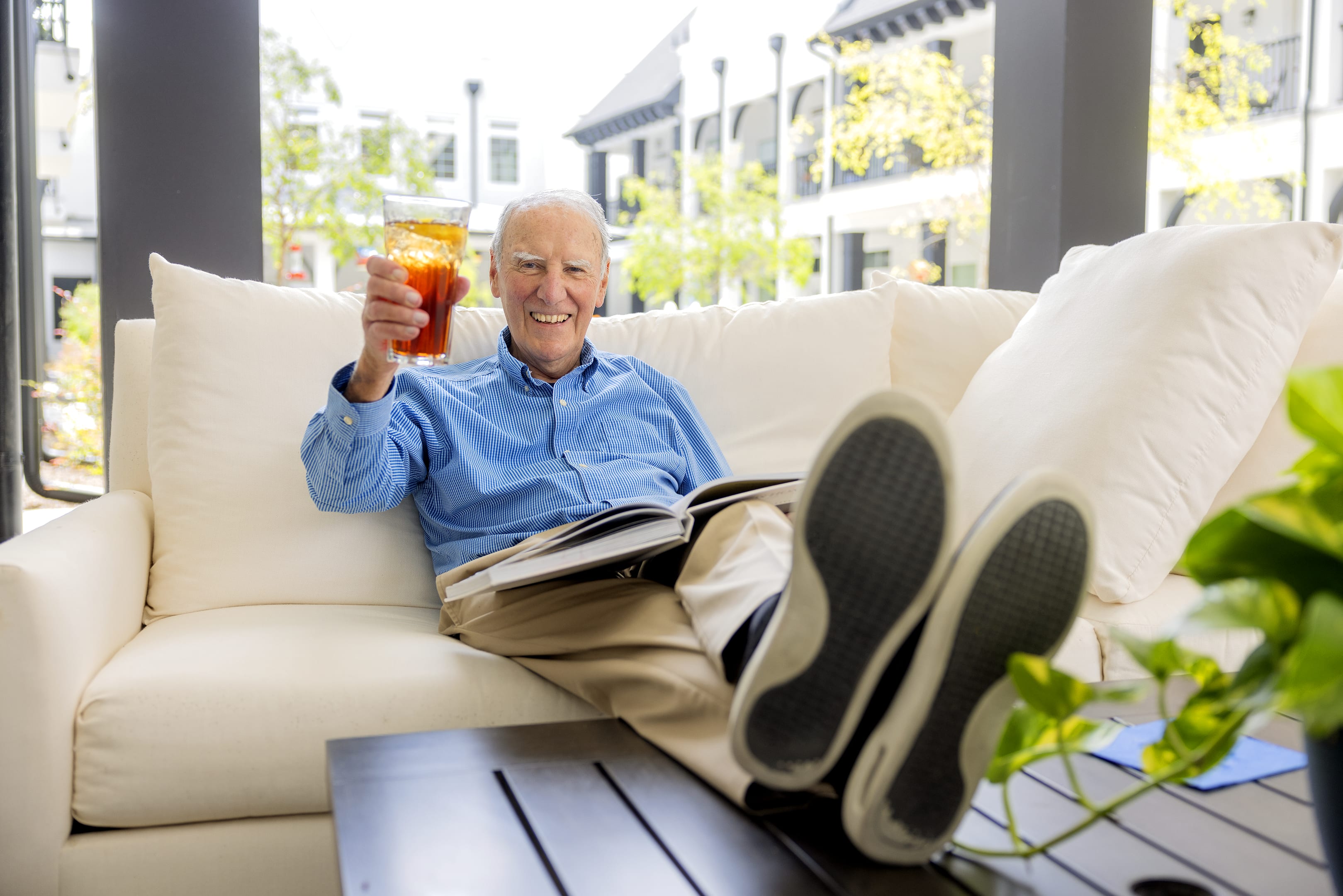 Resident with their grandchild in their home at a The Blake community