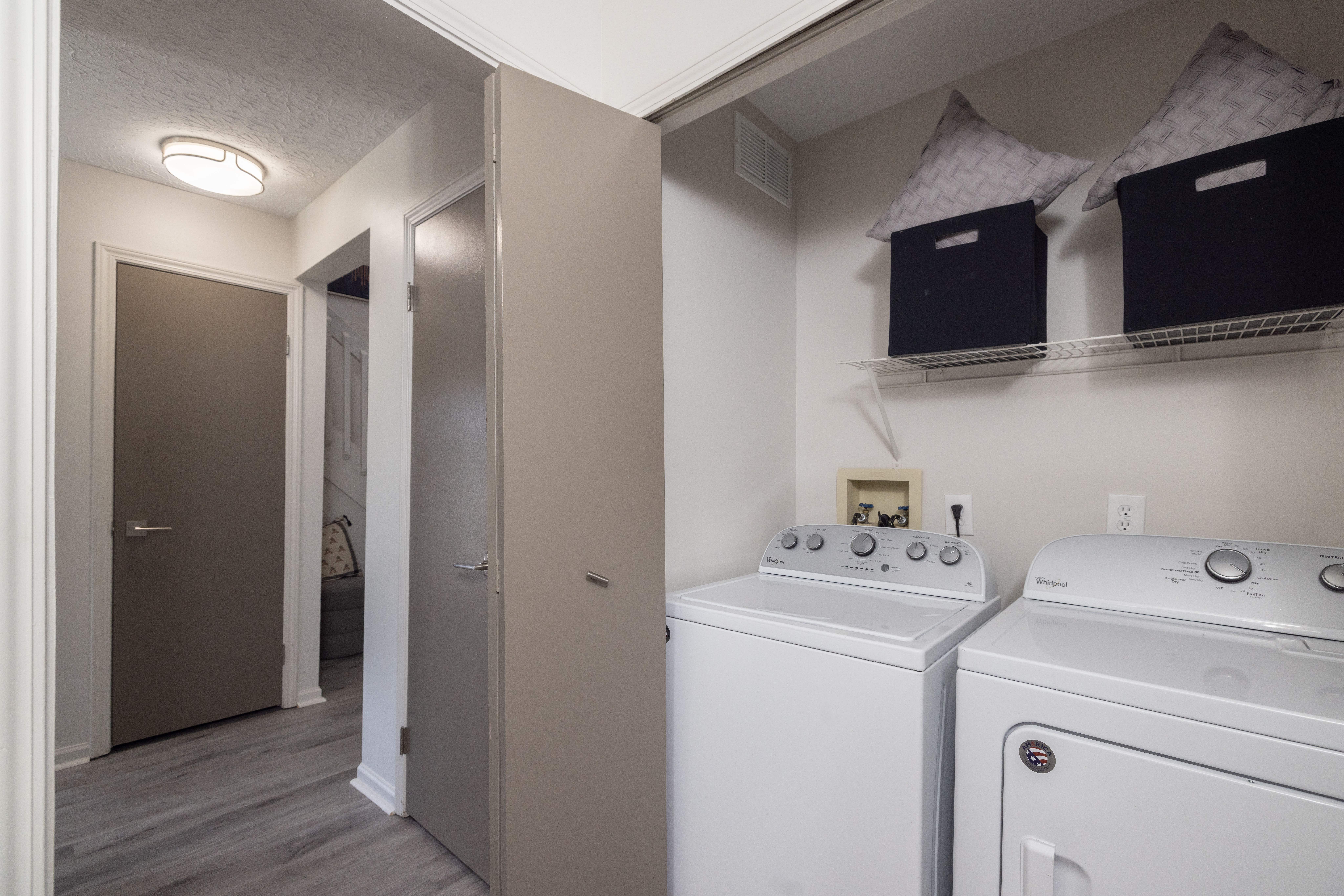 Washer and dryer in an apartment at The Garratt in Westerville, Ohio