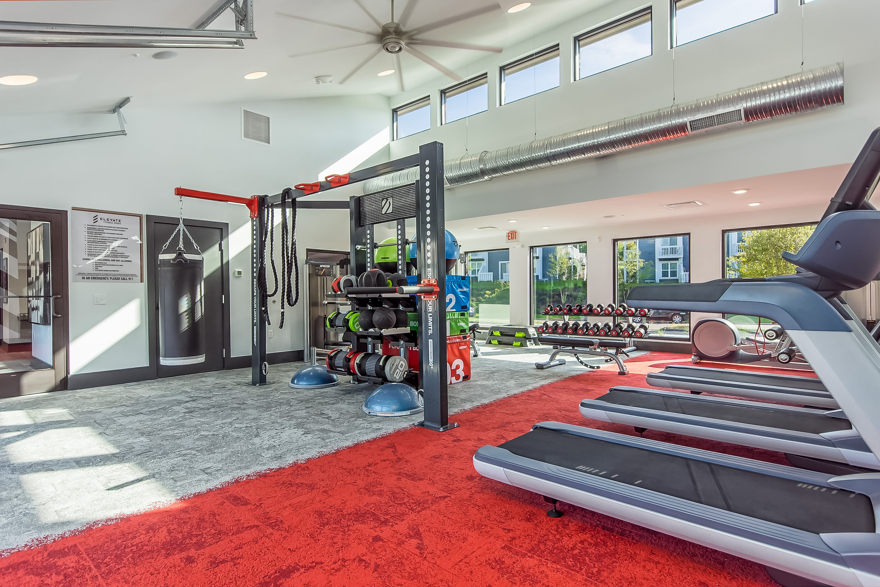 on-site fitness center at The Garratt in Westerville, Ohio