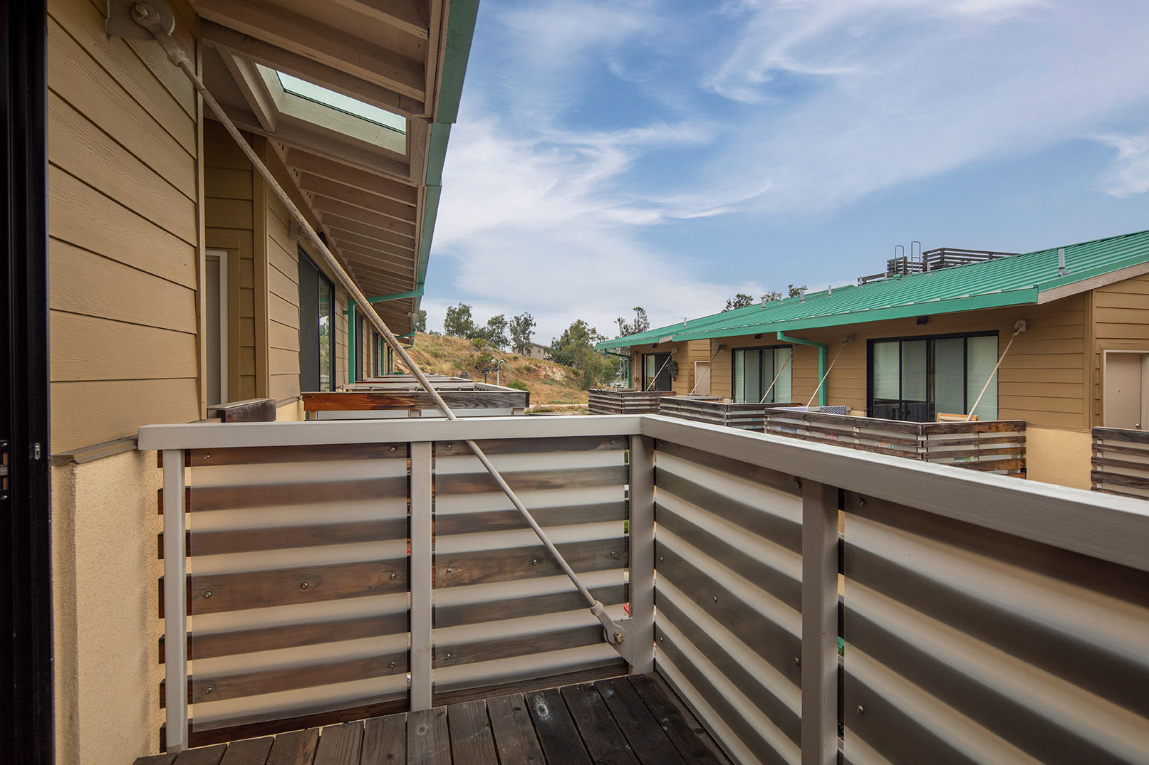 Private balcony at The Quarry Apartments in La Mesa, California