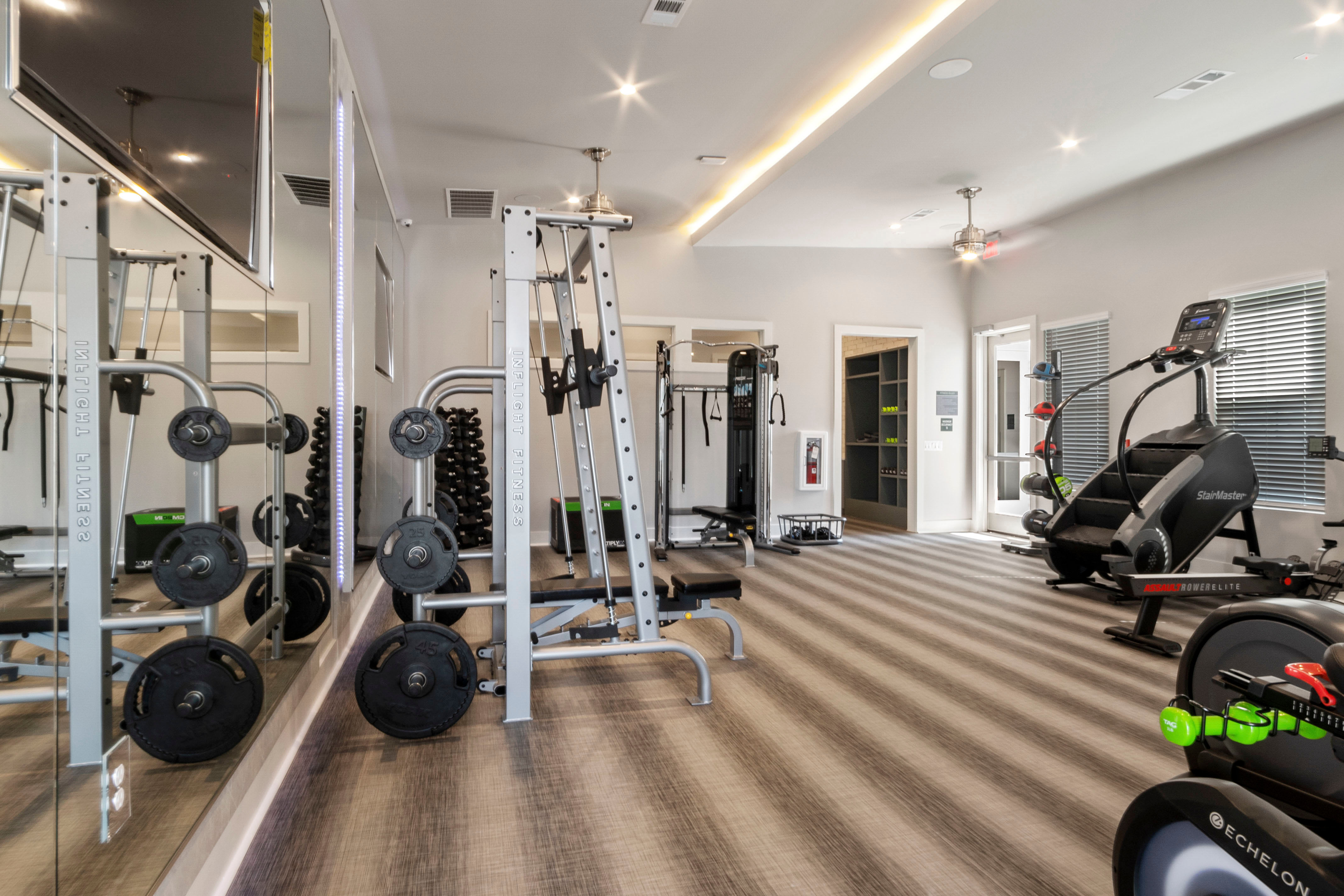 Fitness center with smith rack at Artisan Carolina Forest in Myrtle Beach, South Carolina