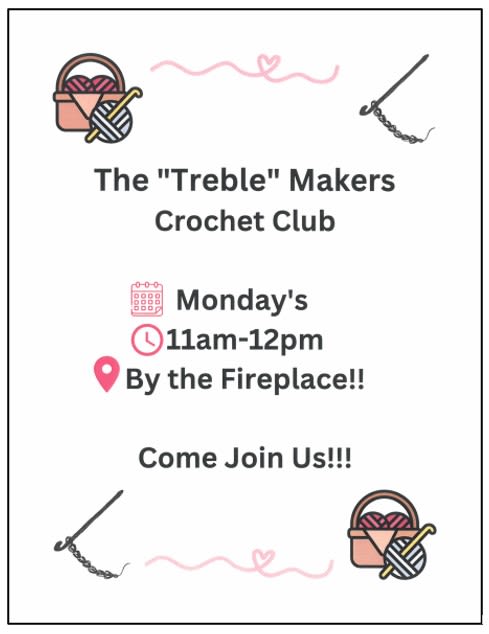 The crochet club at Cherry Park Plaza in Troutdale, OregonCherry Park Plaza in Troutdale, Oregon