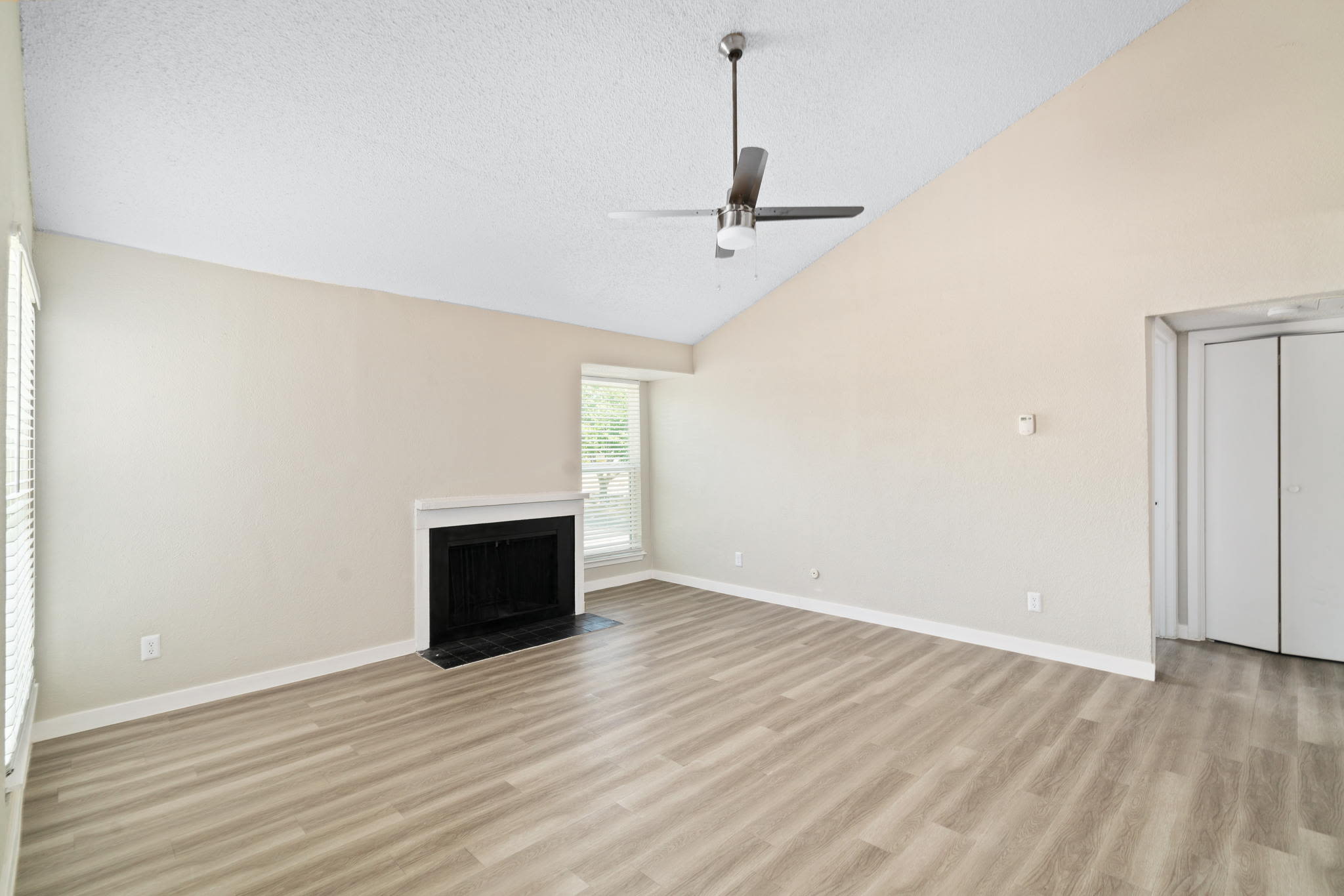 Wood-style flooring in an apartment at Tides on Avril in Fort Worth, Texas