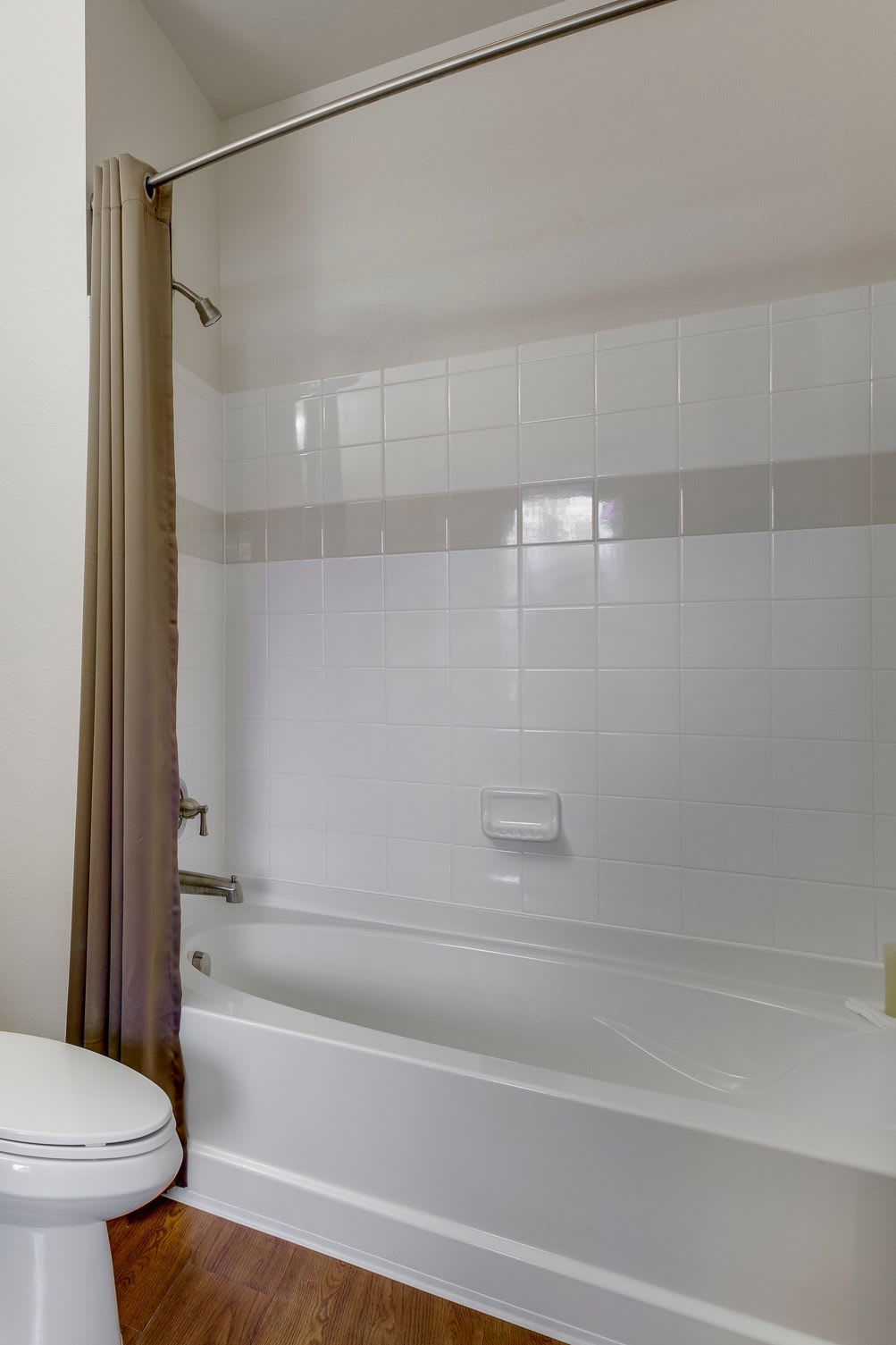 Bath tub shower combo at Summerfield at Morgan Metro in Hyattsville, Maryland