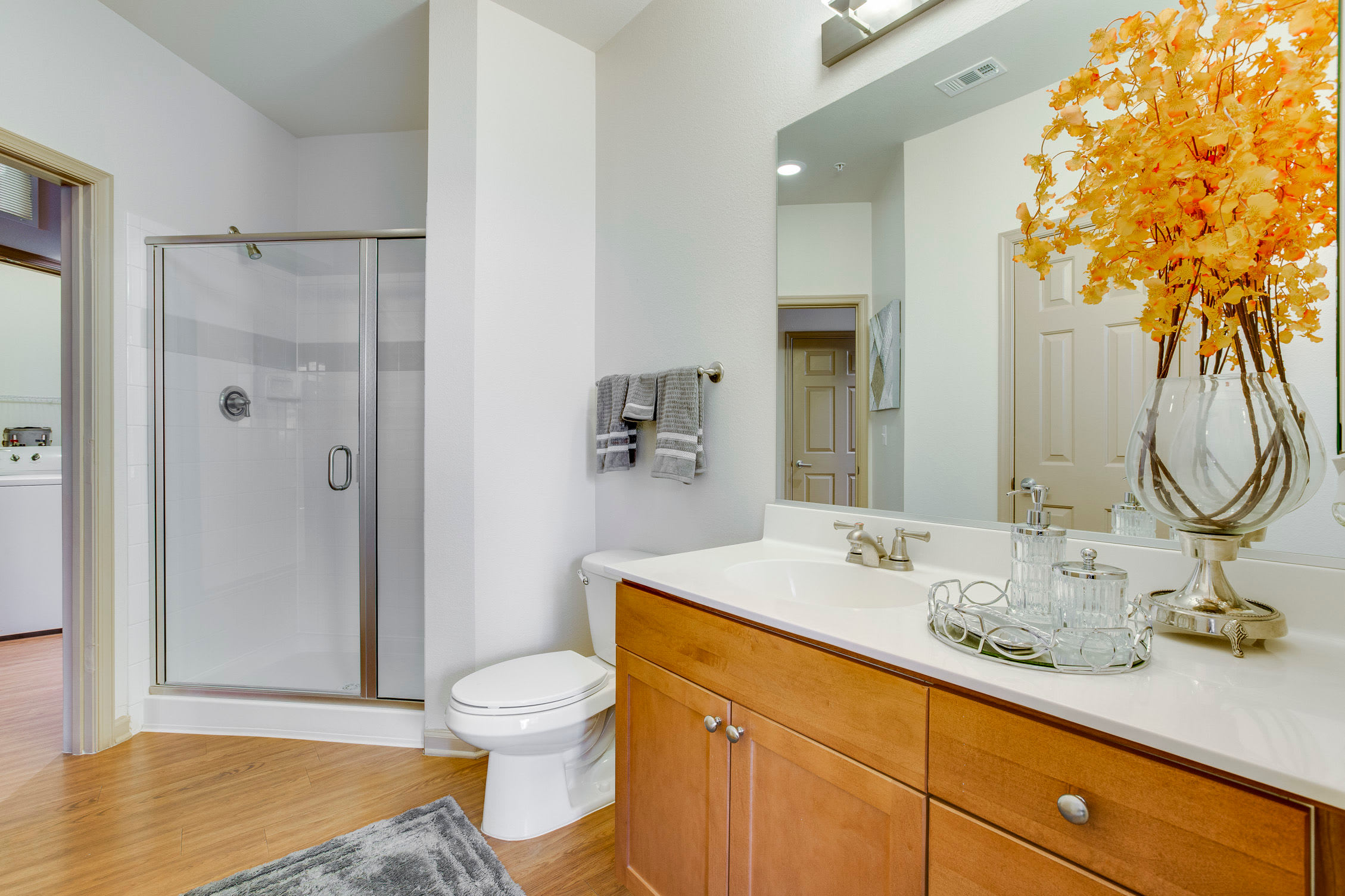 Model bathroom at Summerfield at Morgan Metro in Hyattsville, Maryland