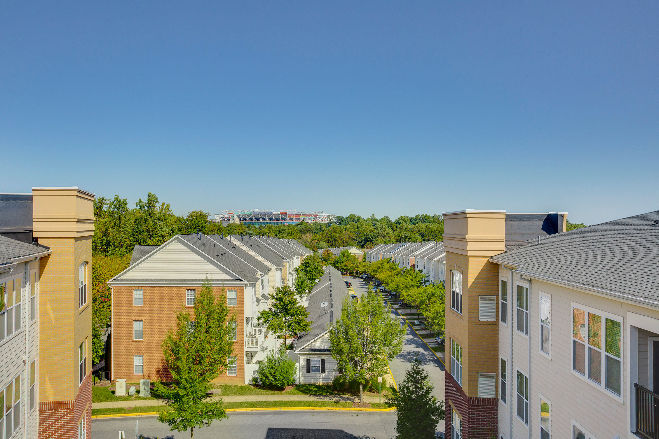 Arial view of the neighborhood by Summerfield at Morgan Metro in Hyattsville, Maryland