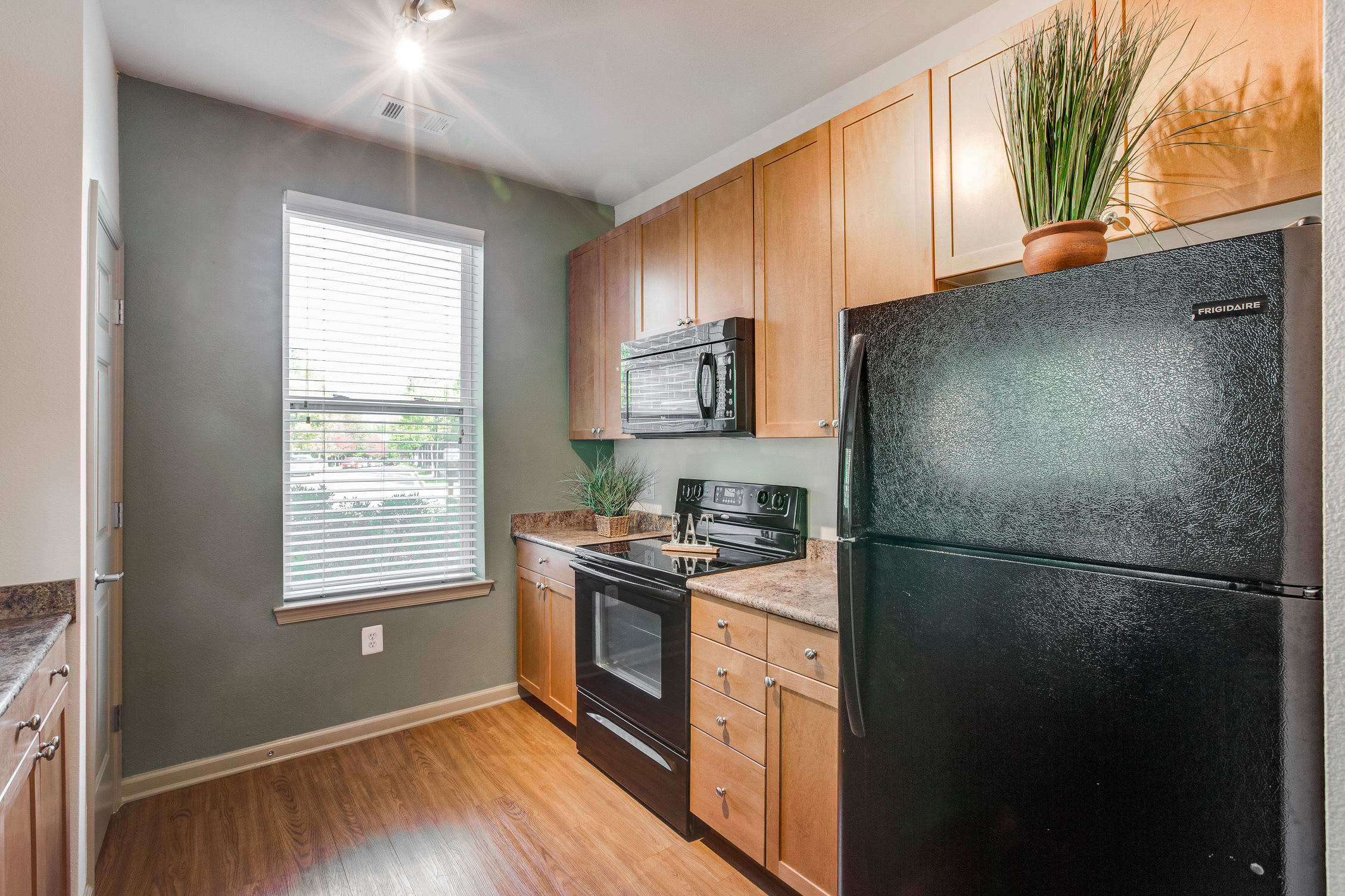 Model kitchen at Summerfield at Morgan Metro in Hyattsville, Maryland