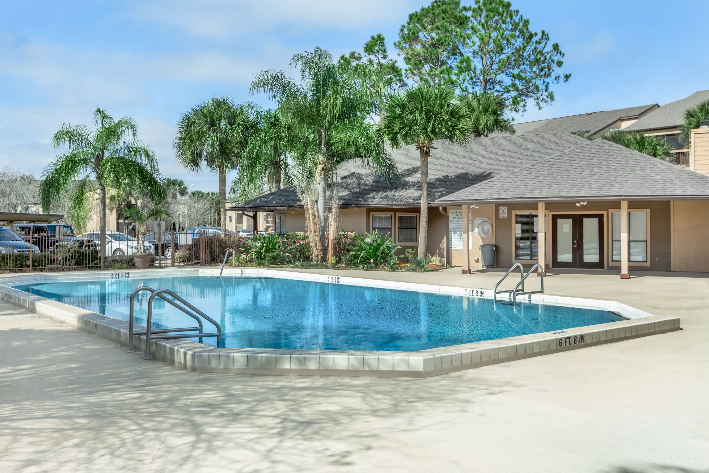 View amenities like our swimming pool at The Cascades at Kissimmee in Kissimmee, Florida