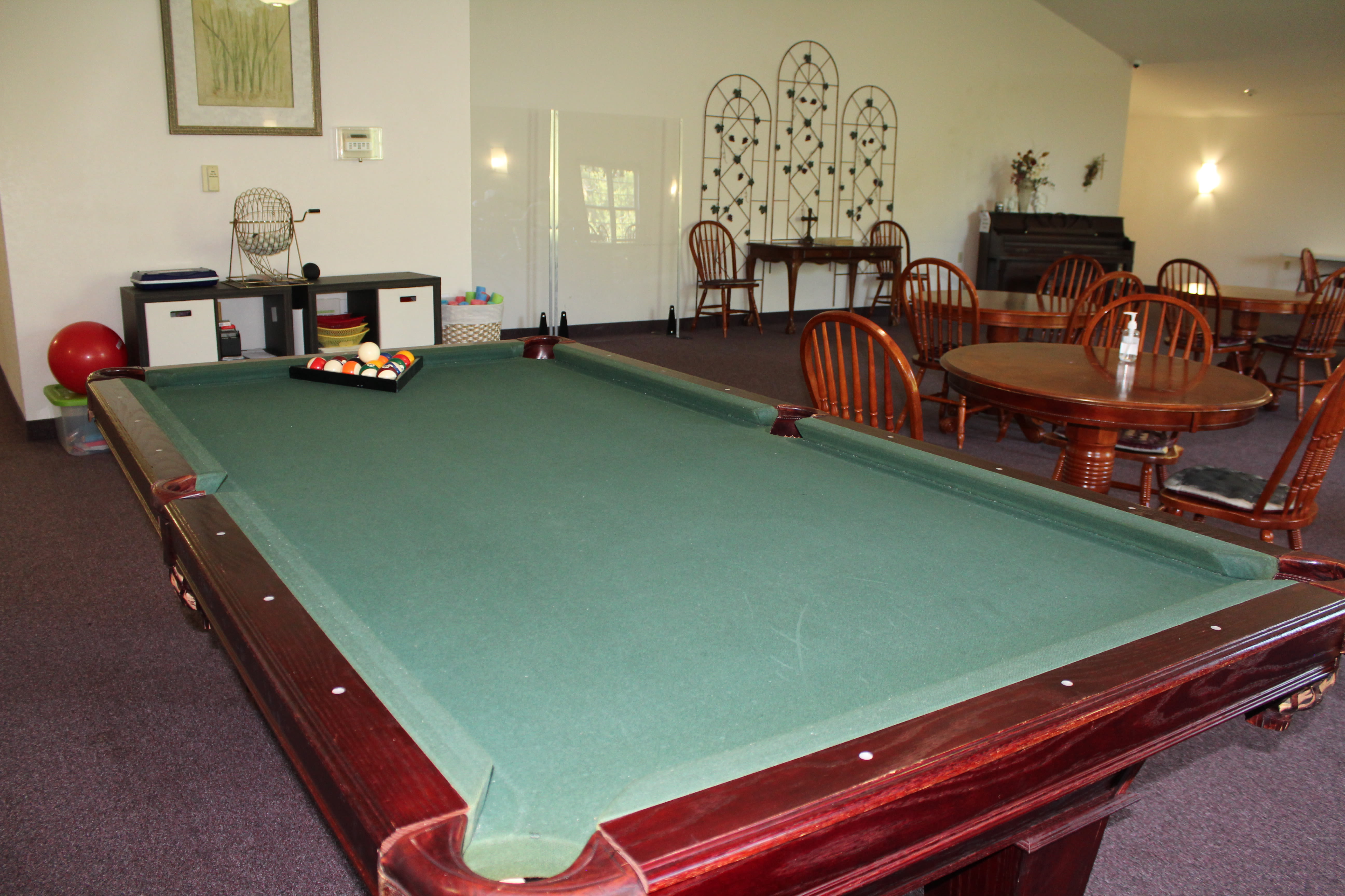 Pool table at Vista Prairie at Ridgeway in New Ulm, Minnesota