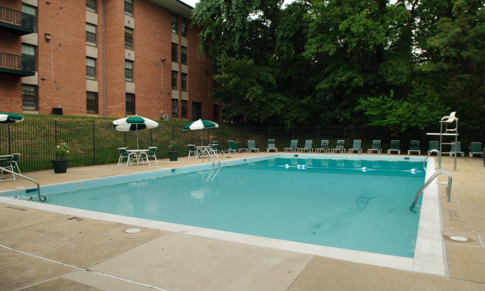 Refreshing swimming pool at Park Naylor Apartments in Washington