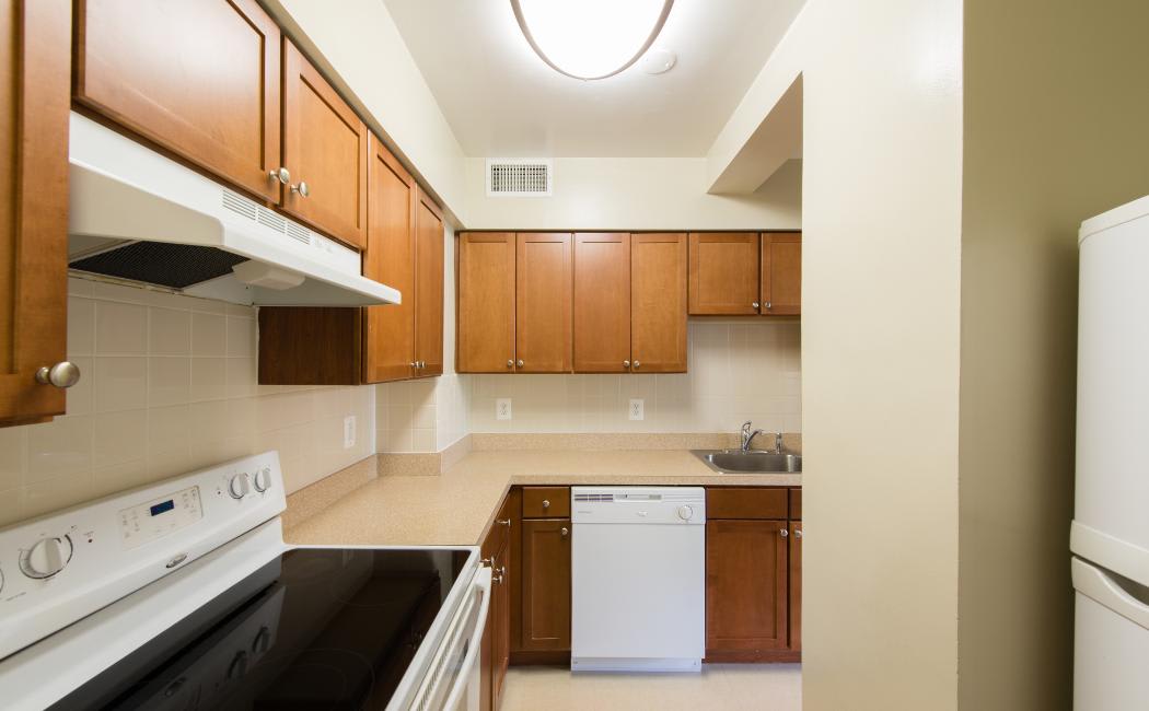 Kitchen view at Pooks Hill Tower and Court in Bethesda