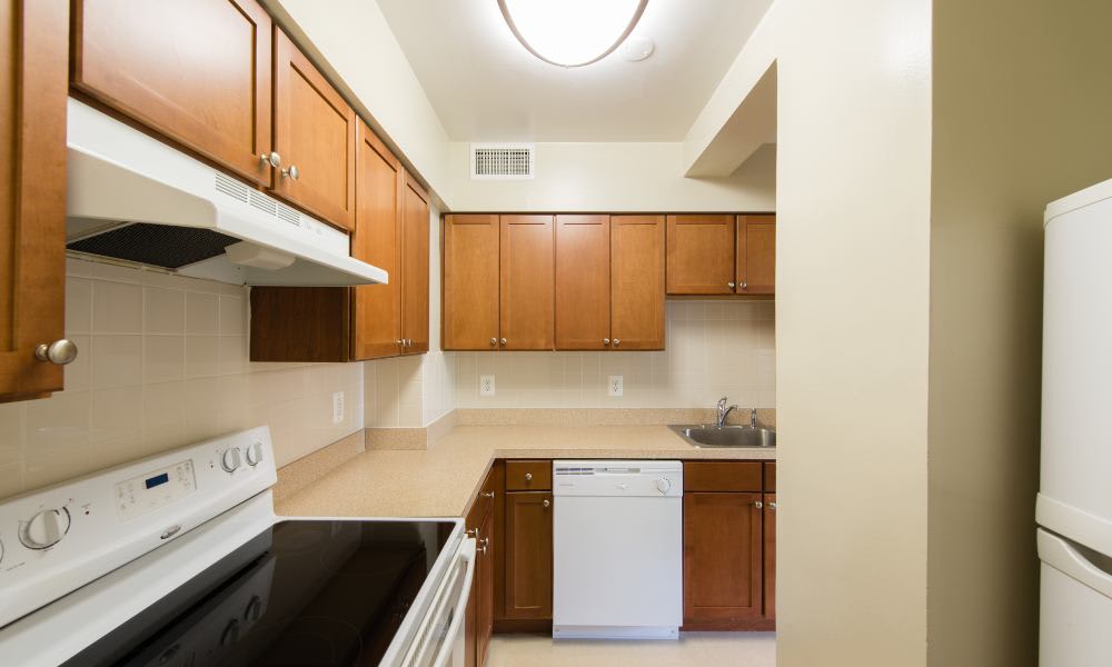 Updated kitchen at Pooks Hill Tower and Court in Bethesda