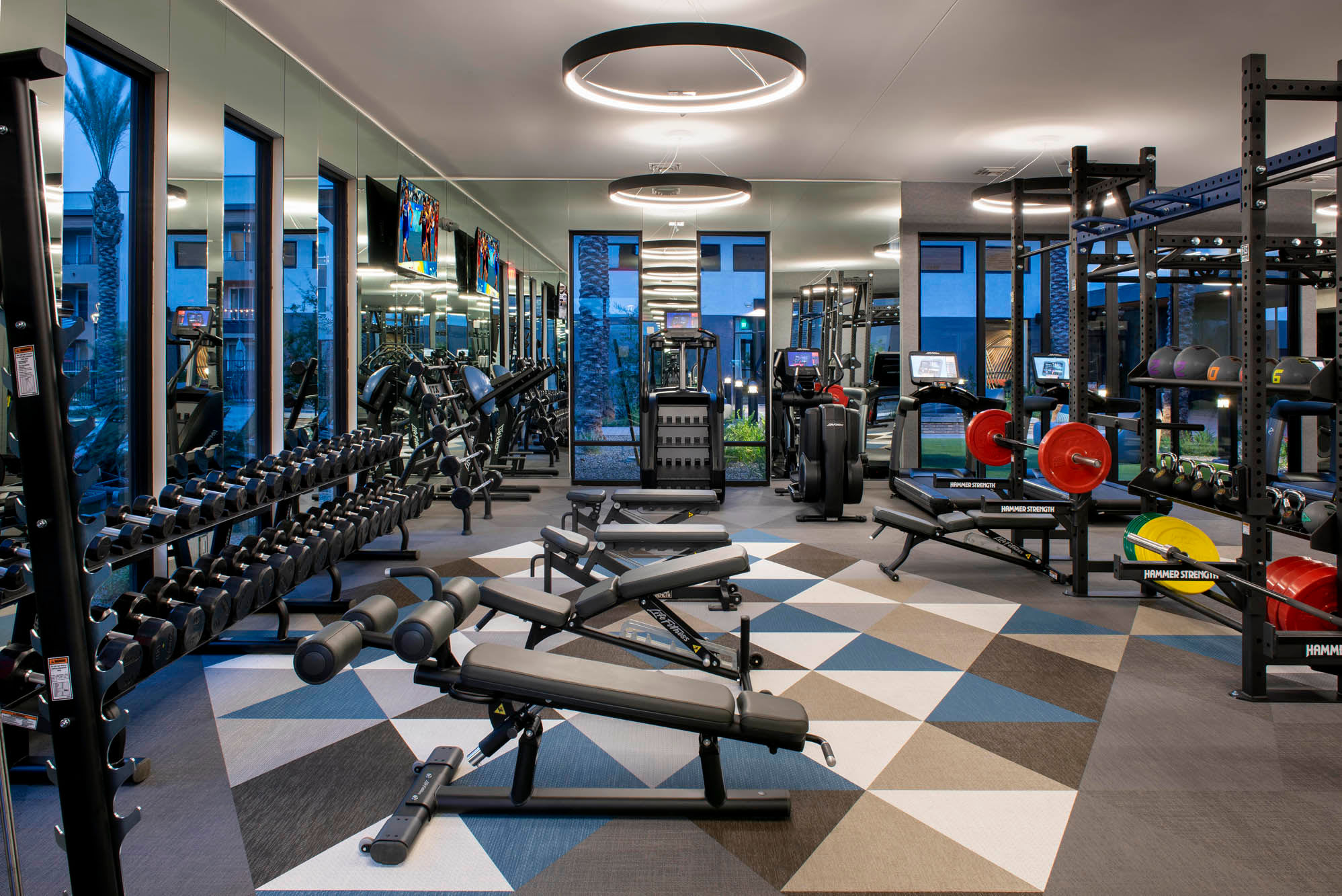 Spacious fitness center at Aiya in Gilbert, Arizona