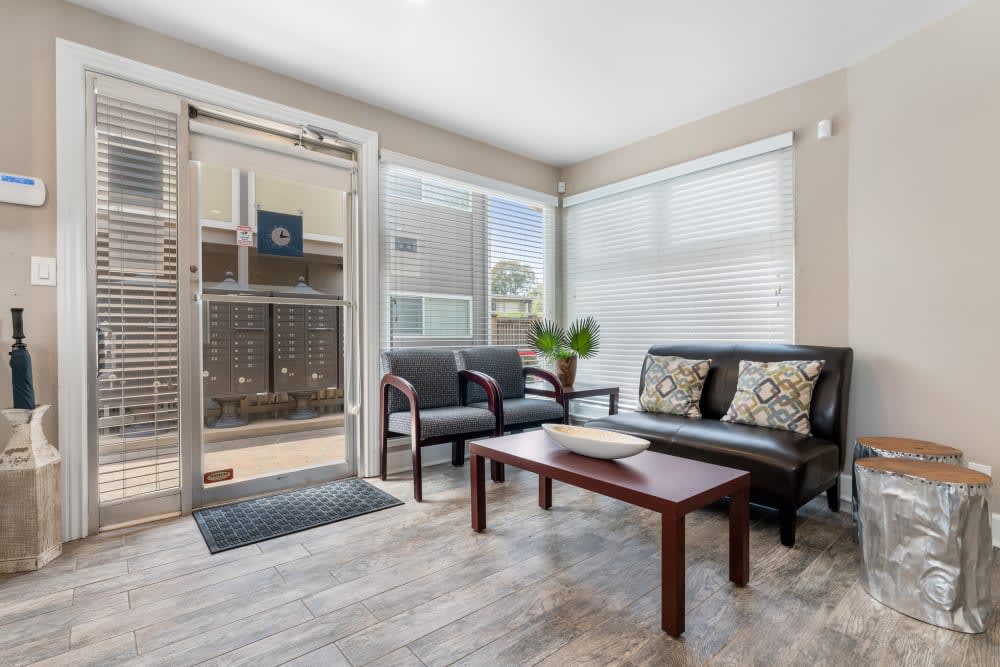 Comfortable lobby seating at Fremont Arms Apartments in Fremont, California