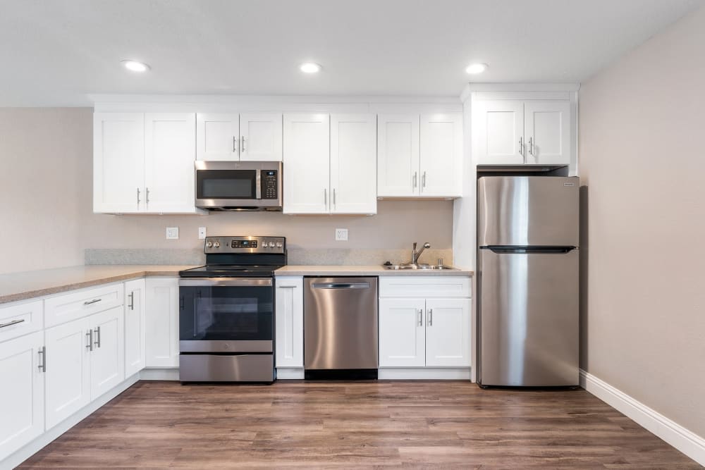 Newly remodeled kitchen at Fremont Arms Apartments in Fremont, California