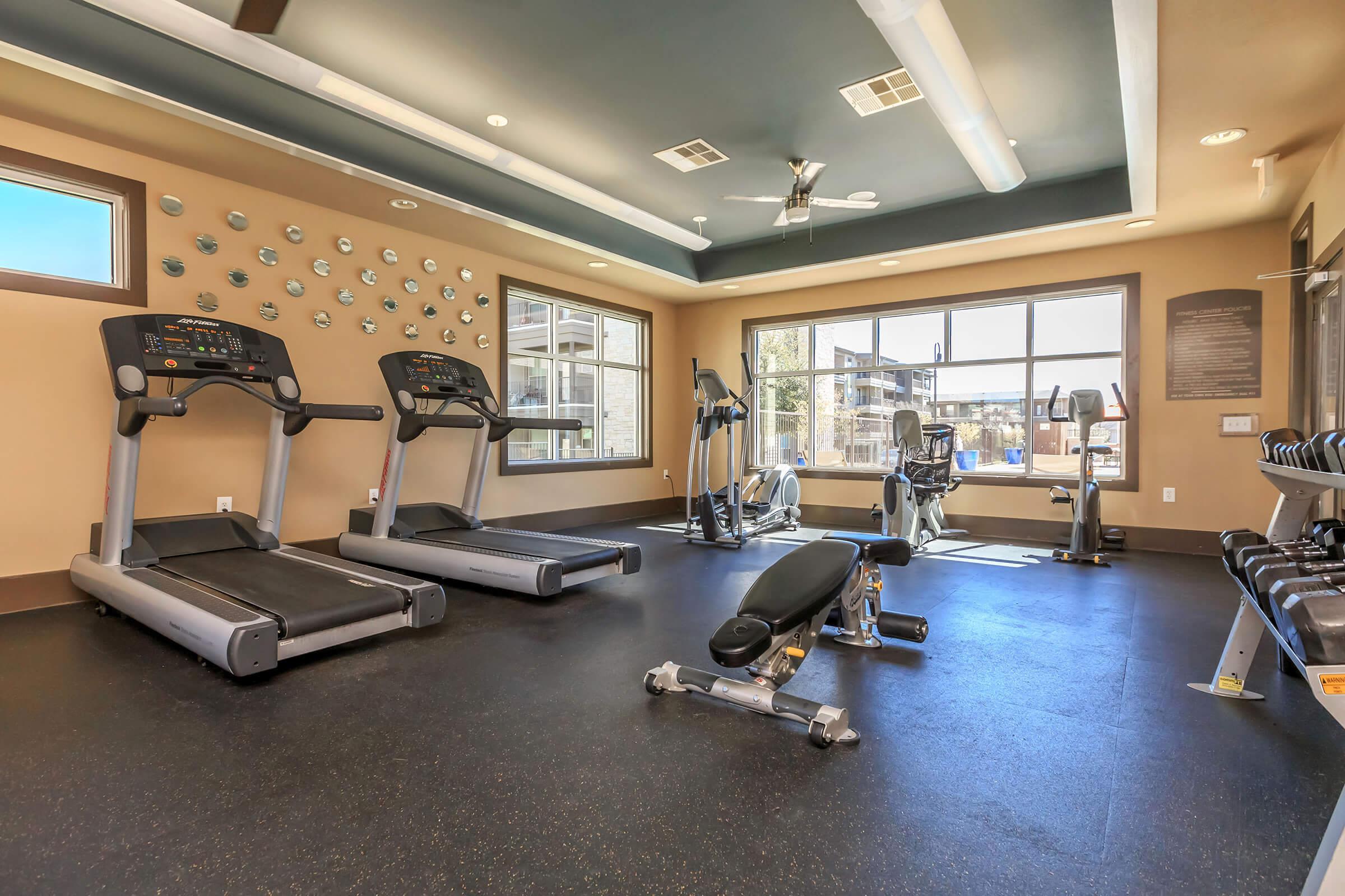 The fitness center at Lotus Village in Austin, Texas