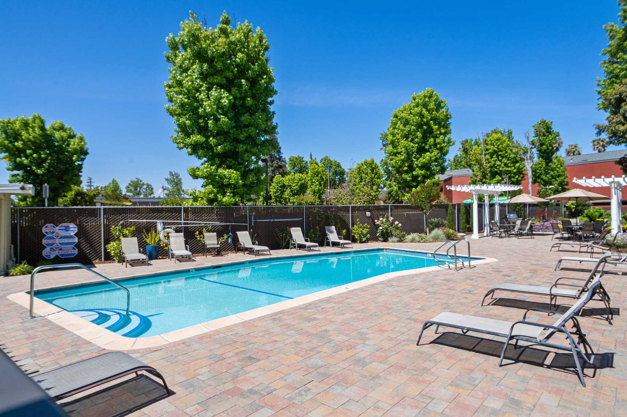 Sparking pool for relaxation at Coronado Apartments in Fremont, California