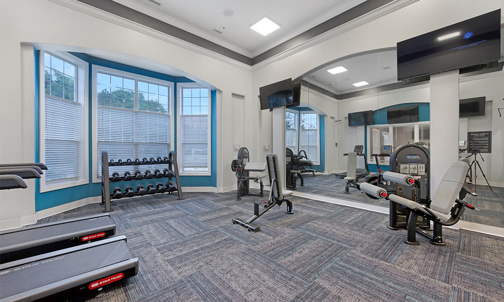 Fitness center at Windsor Lakes Apartment Homes in Woodridge, Illinois