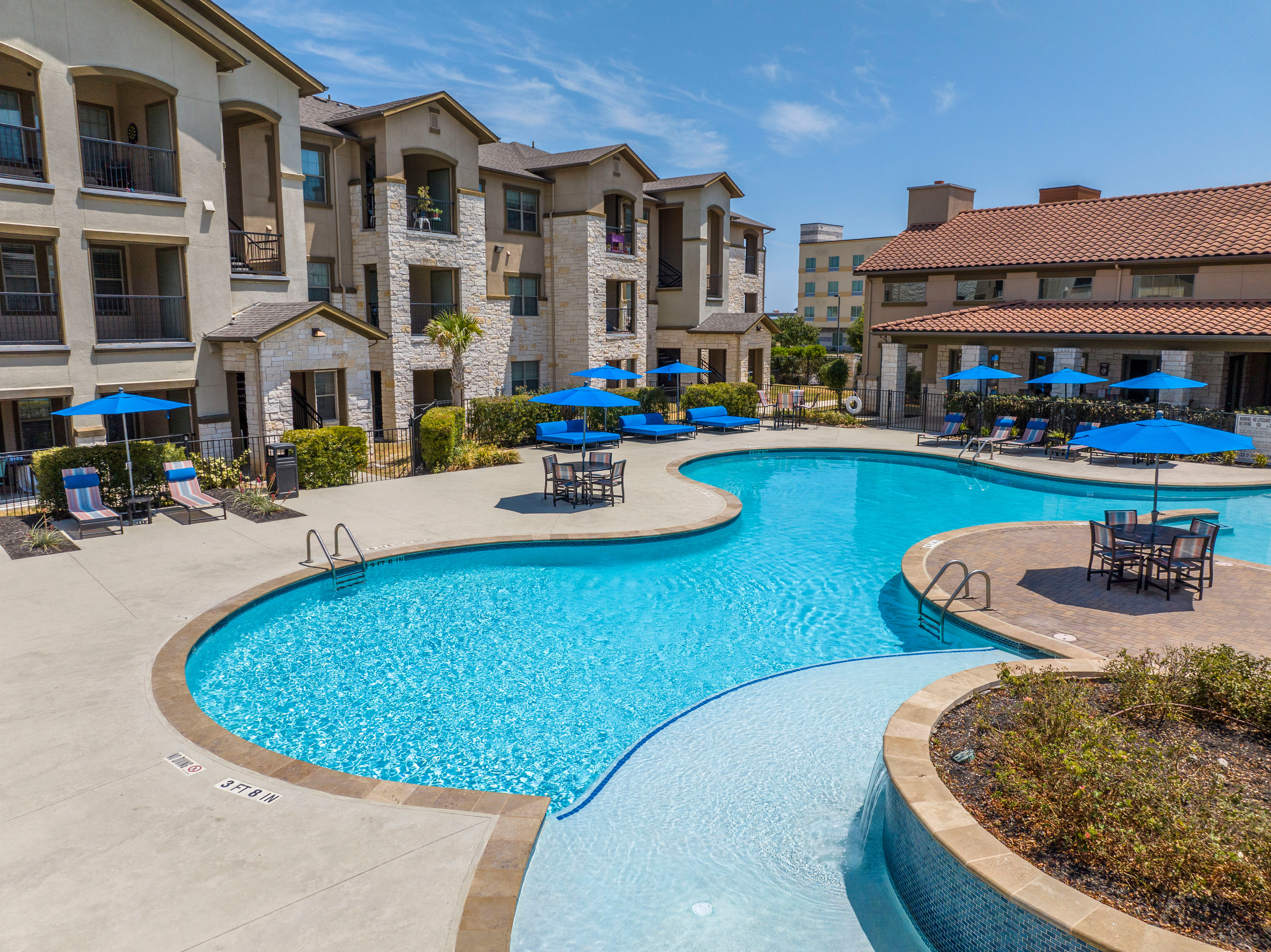 Large Pool area at Carrington Oaks in Buda, Texas