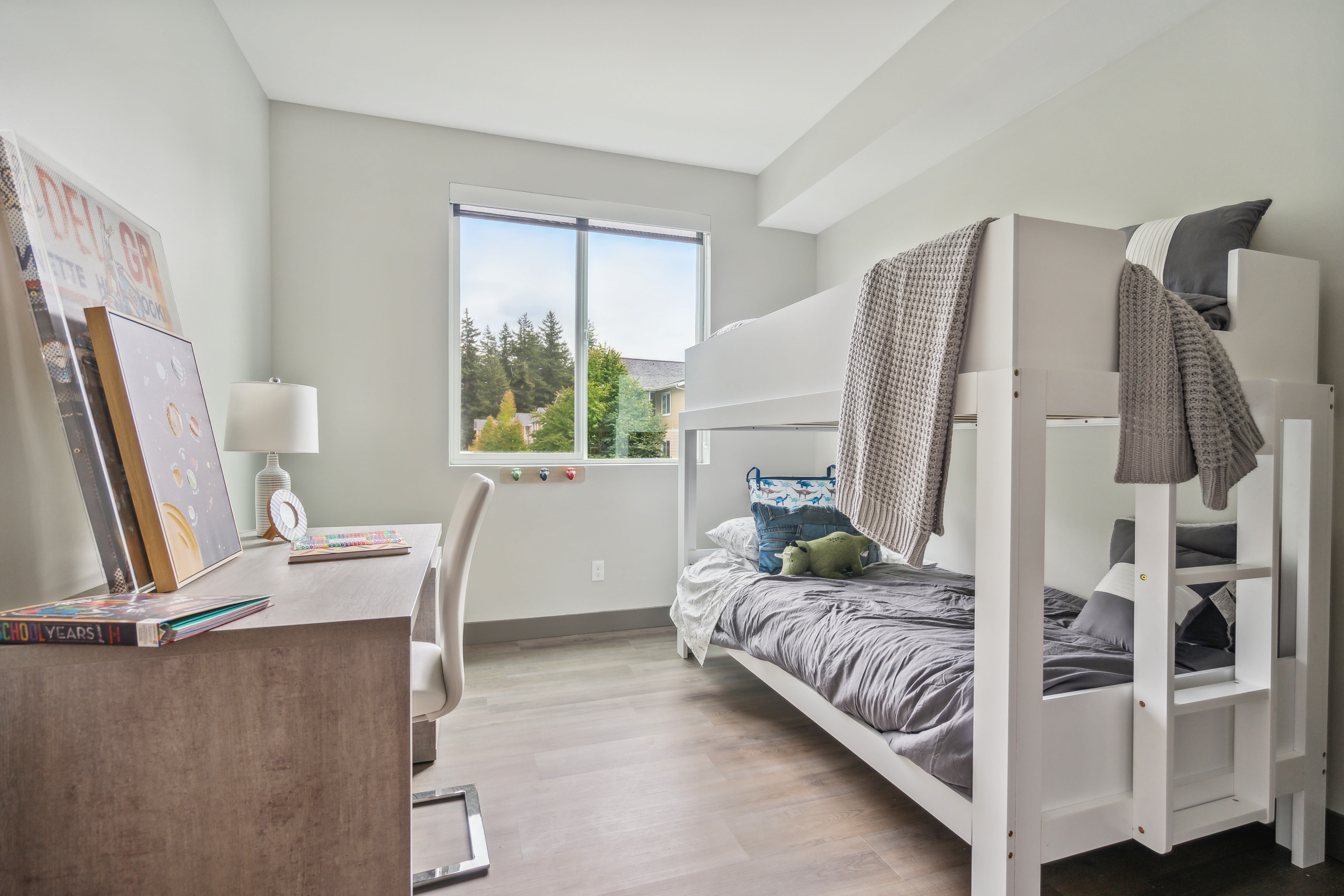 Bedroom with lots of light at Alta Crossing in Marysville, Washington
