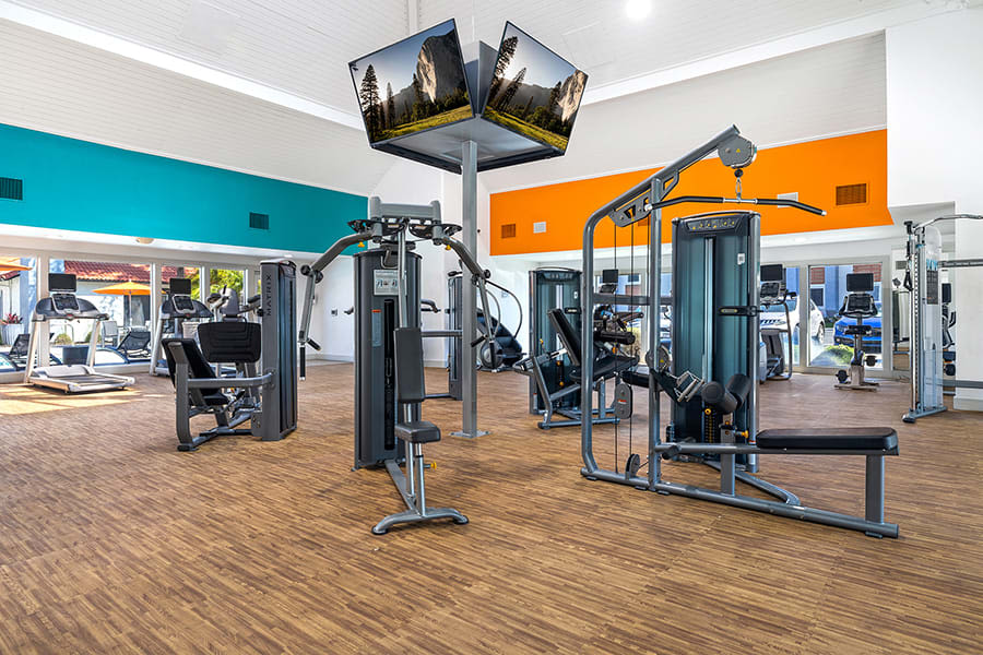 Fitness center at Trails at Grand Terrace in Colton, California