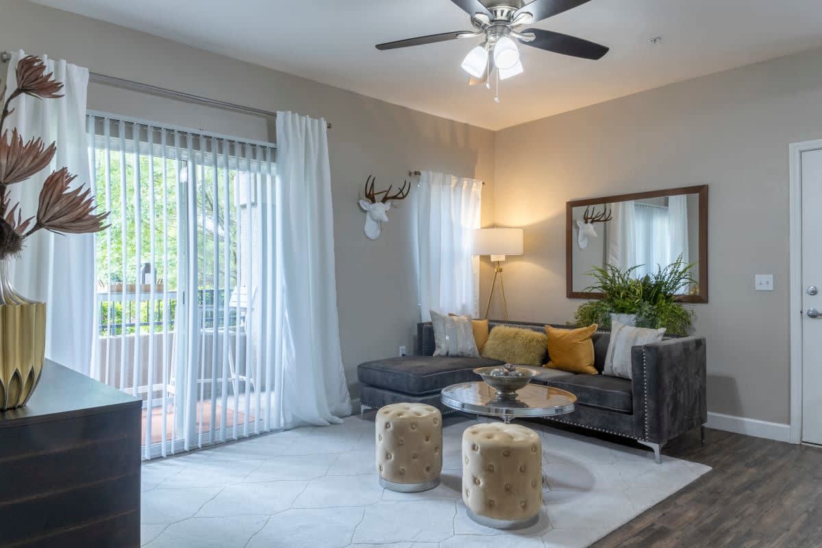 Spacious living area at Villas at D'Andrea Apartment Homes in Sparks, Nevada