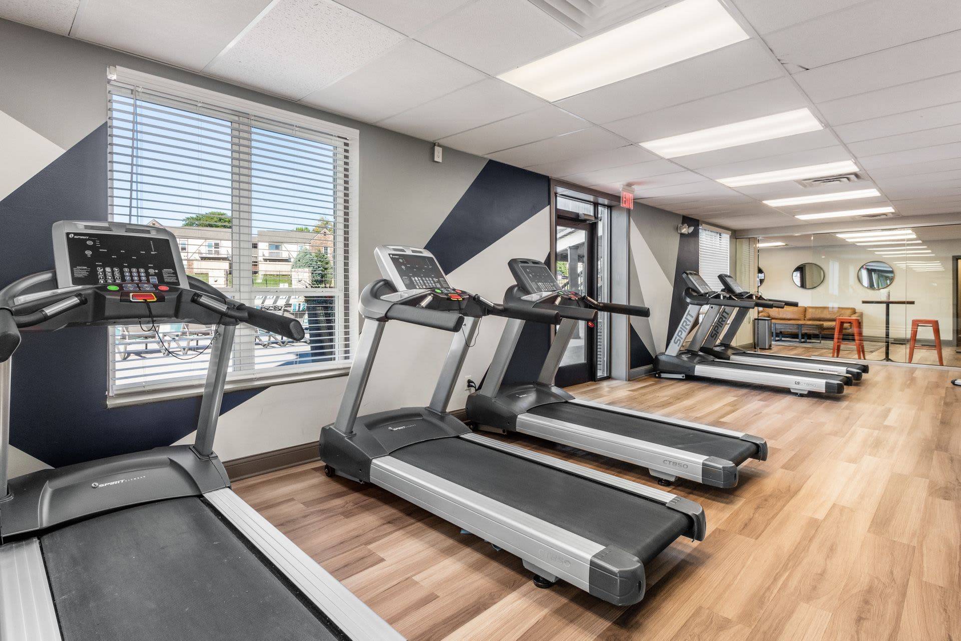 Fitness center with treadmills at The Commons at Olentangy in Columbus, Ohio