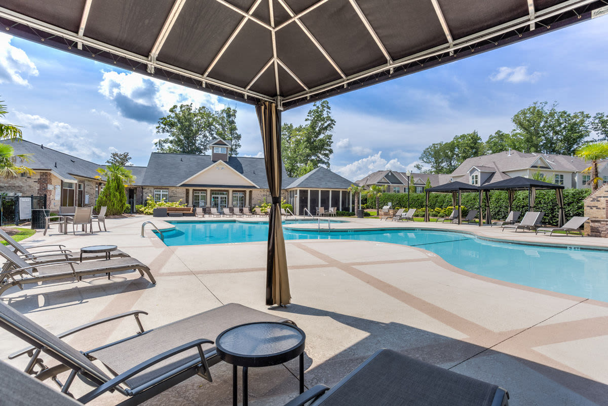 Swimming pool area at Hayleigh Village in Greensboro, North Carolina