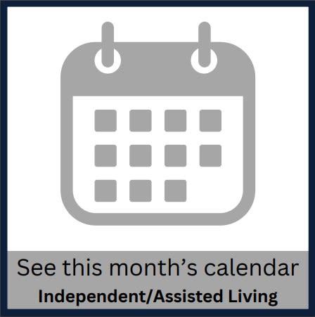 December month AL/ independent living calendar at Cherry Park Plaza in Troutdale, Oregon