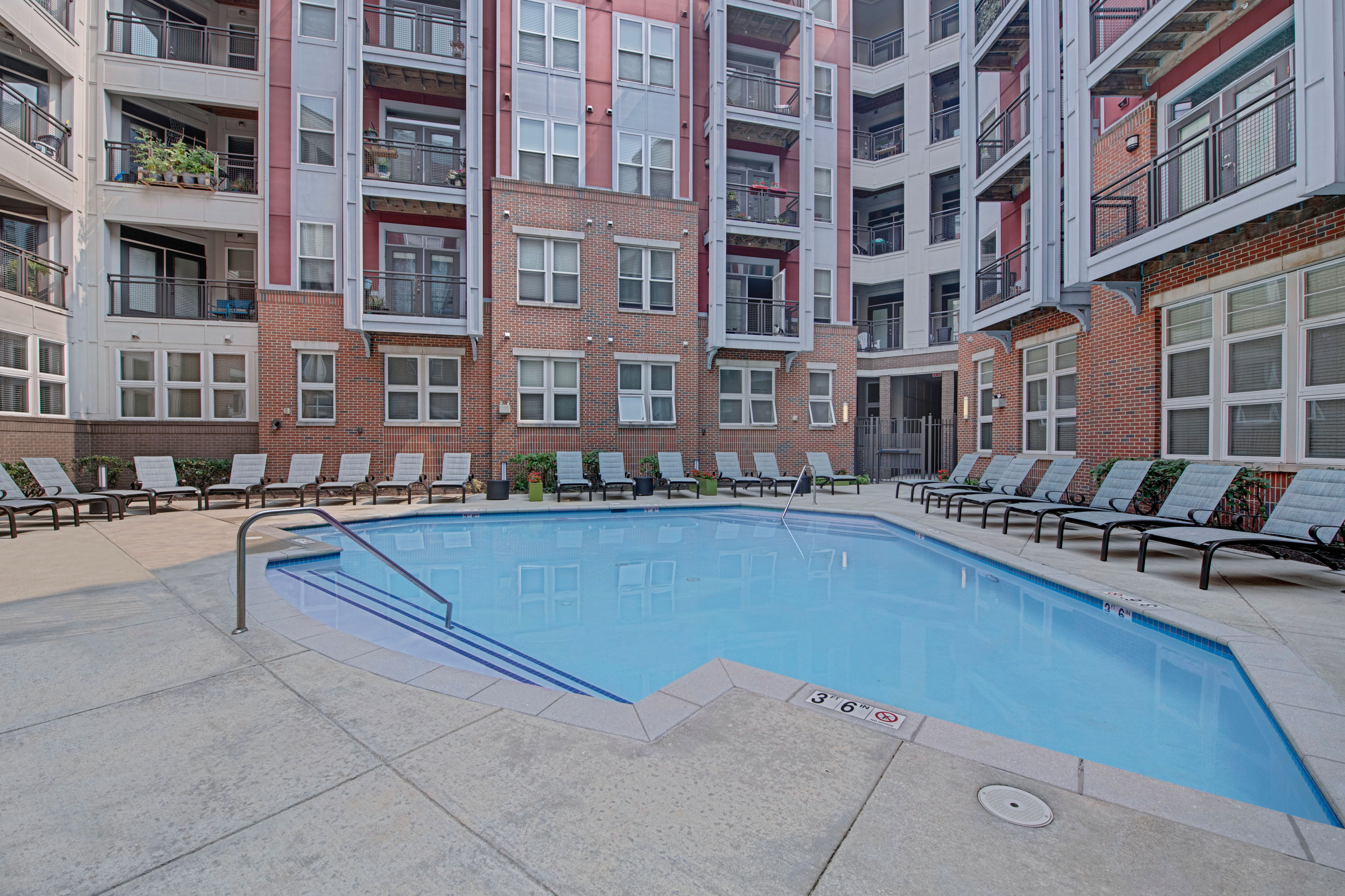 Luxurious swimming pool at Palette at Arts District in Hyattsville, Maryland
