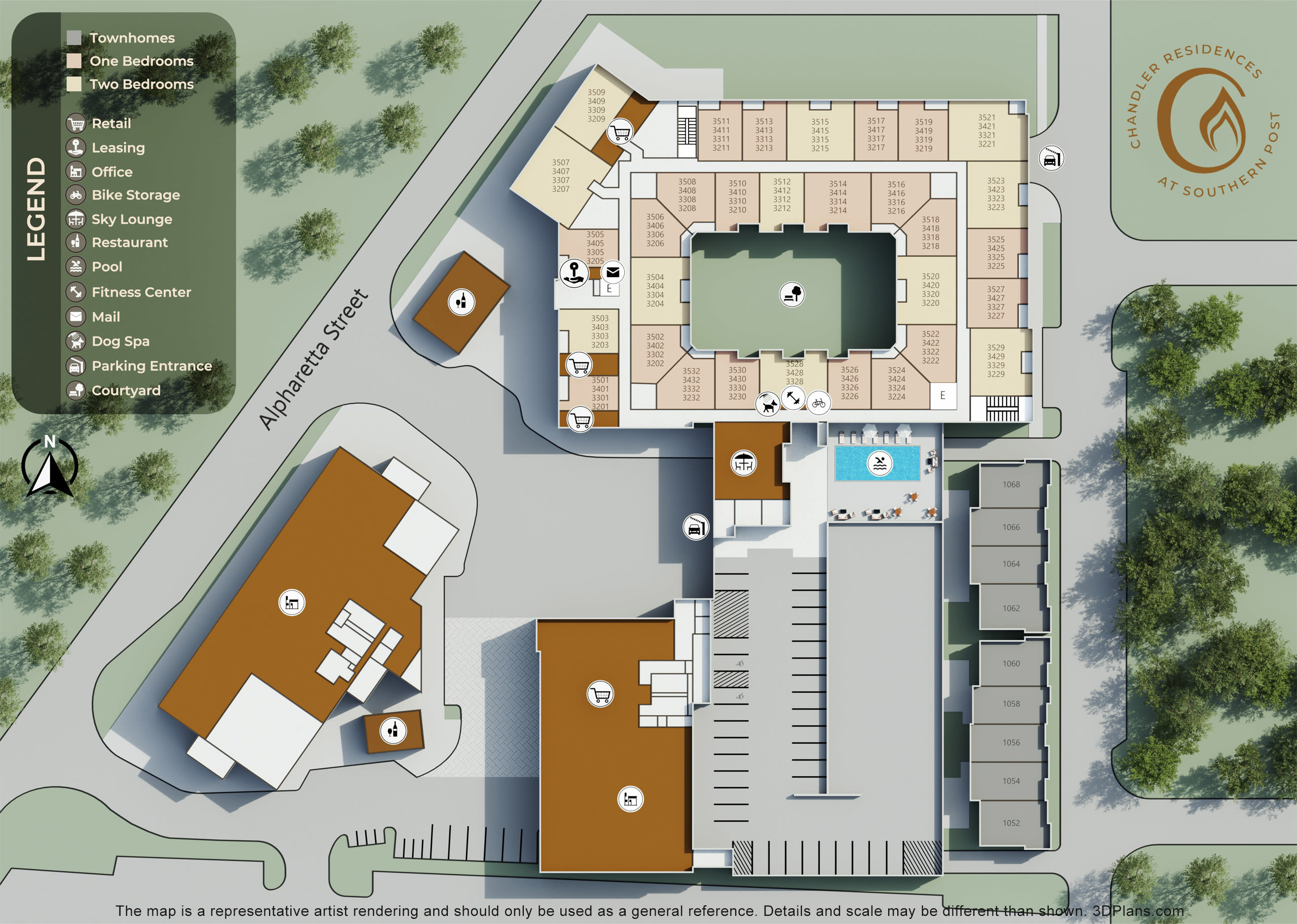 Site Map at Chandler Residences in Roswell, Georgia