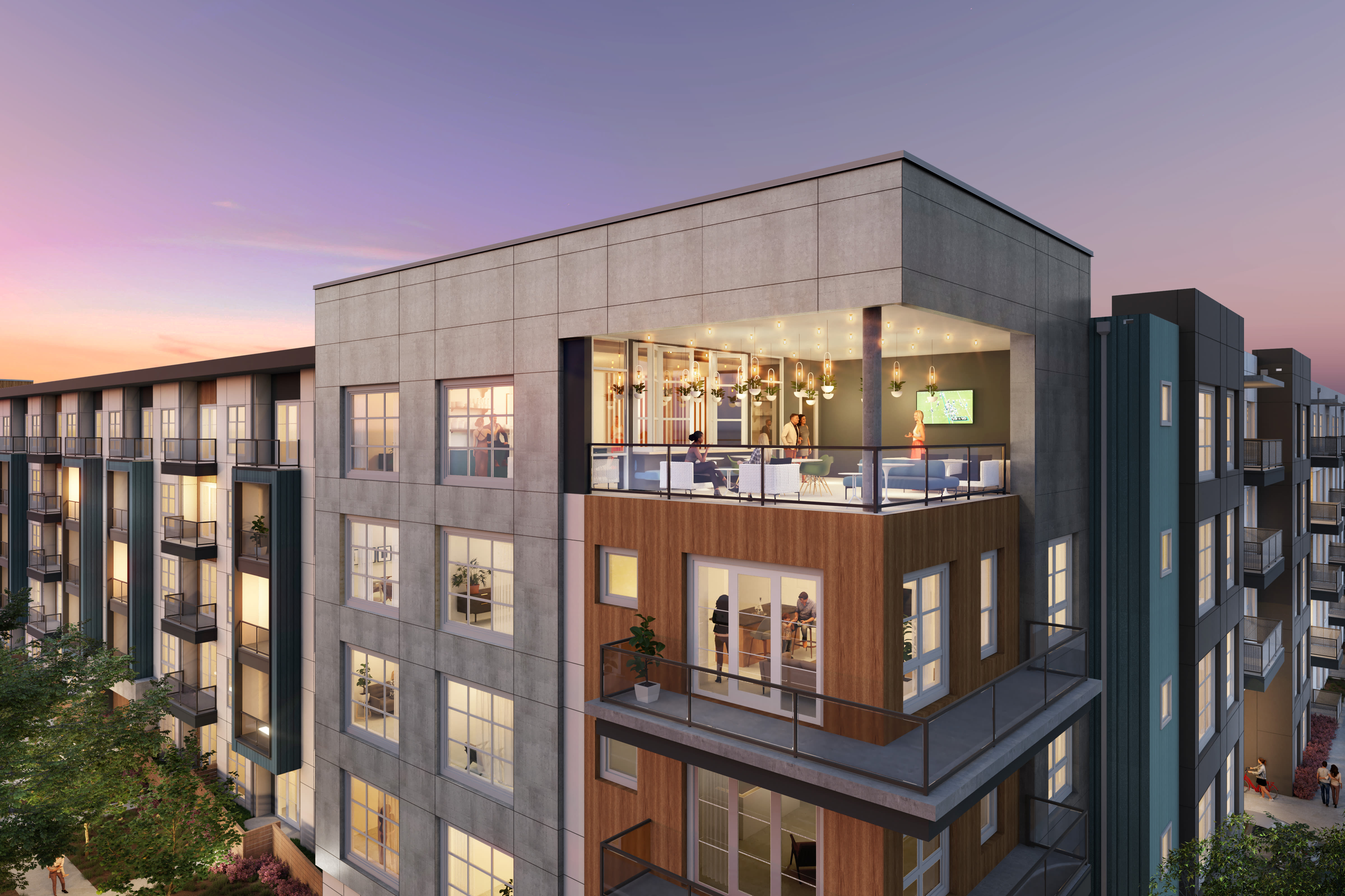 Rendering of exterior at Lantower Midtown in Dallas, Texas